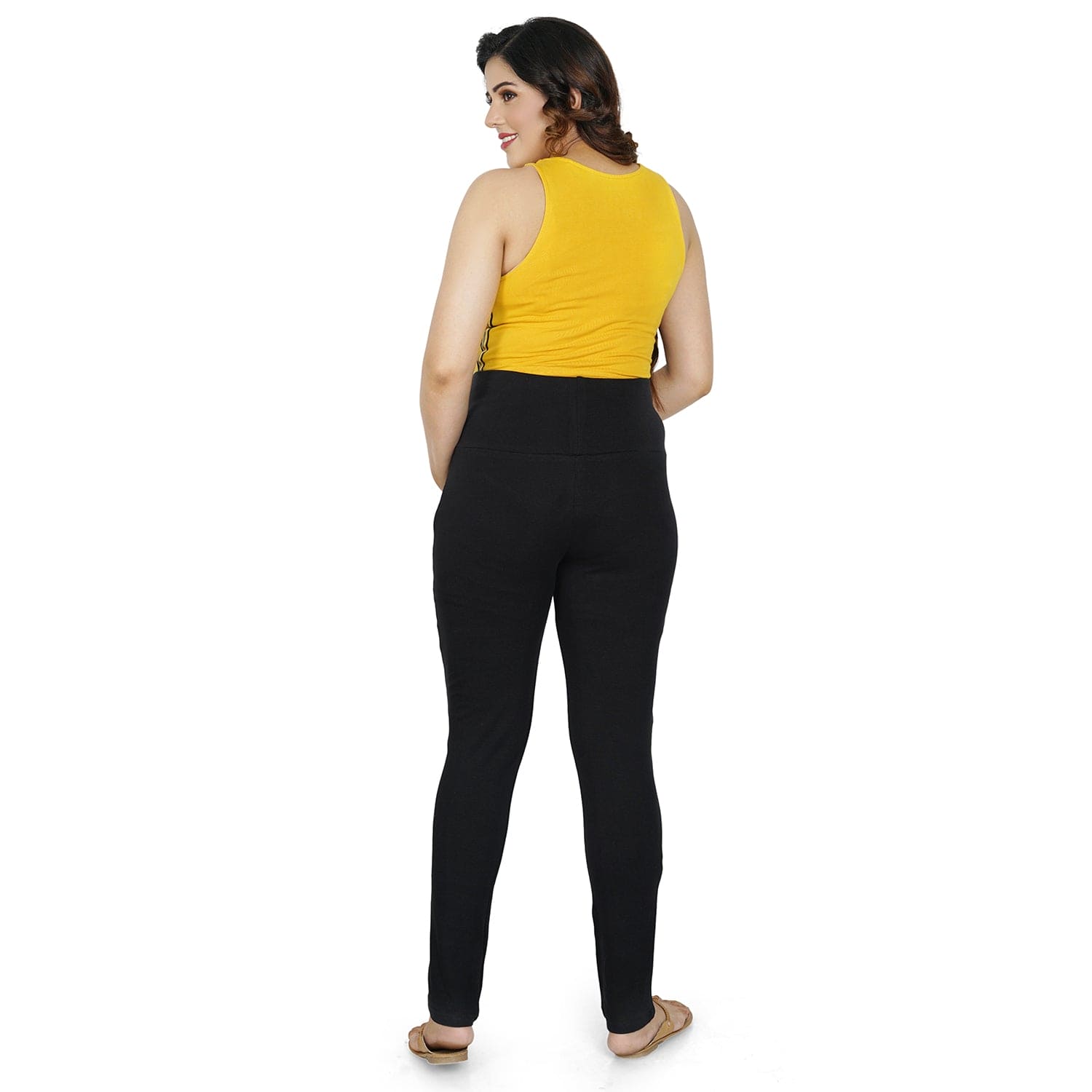 Baby Moo Soft And Comfy Ankle Length Maternity Pant Solid - Black - Baby Moo