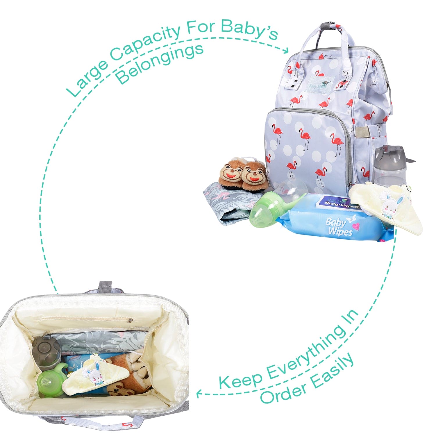 Diaper Bag
Maternity Backpack Flamingo Gery - Baby Moo