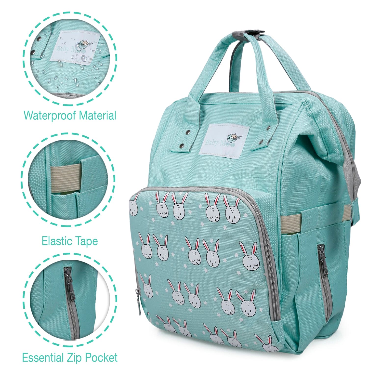 Diaper Bag
Maternity Backpack Rabbit Green - Baby Moo