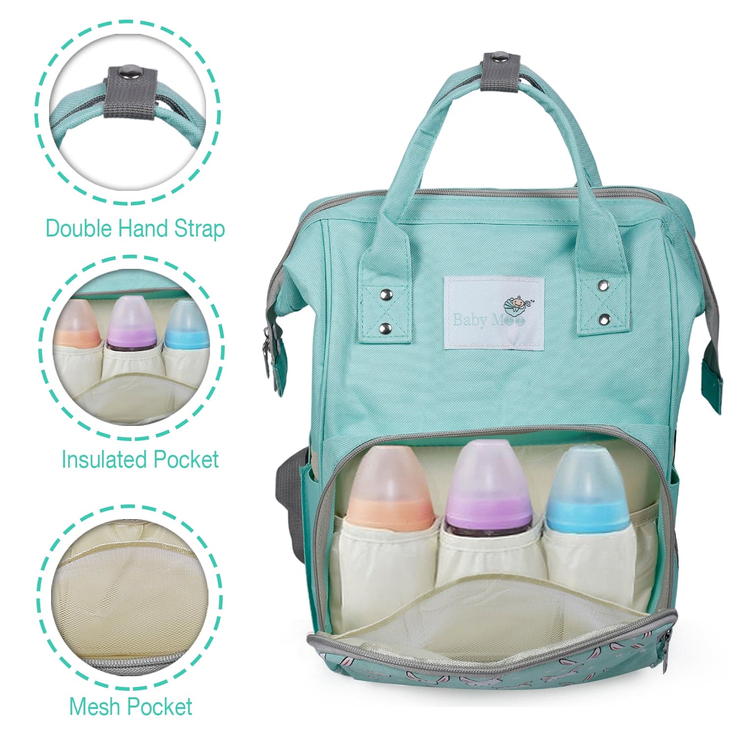 Diaper Bag 
Maternity Backpack Rabbit Green - Baby Moo