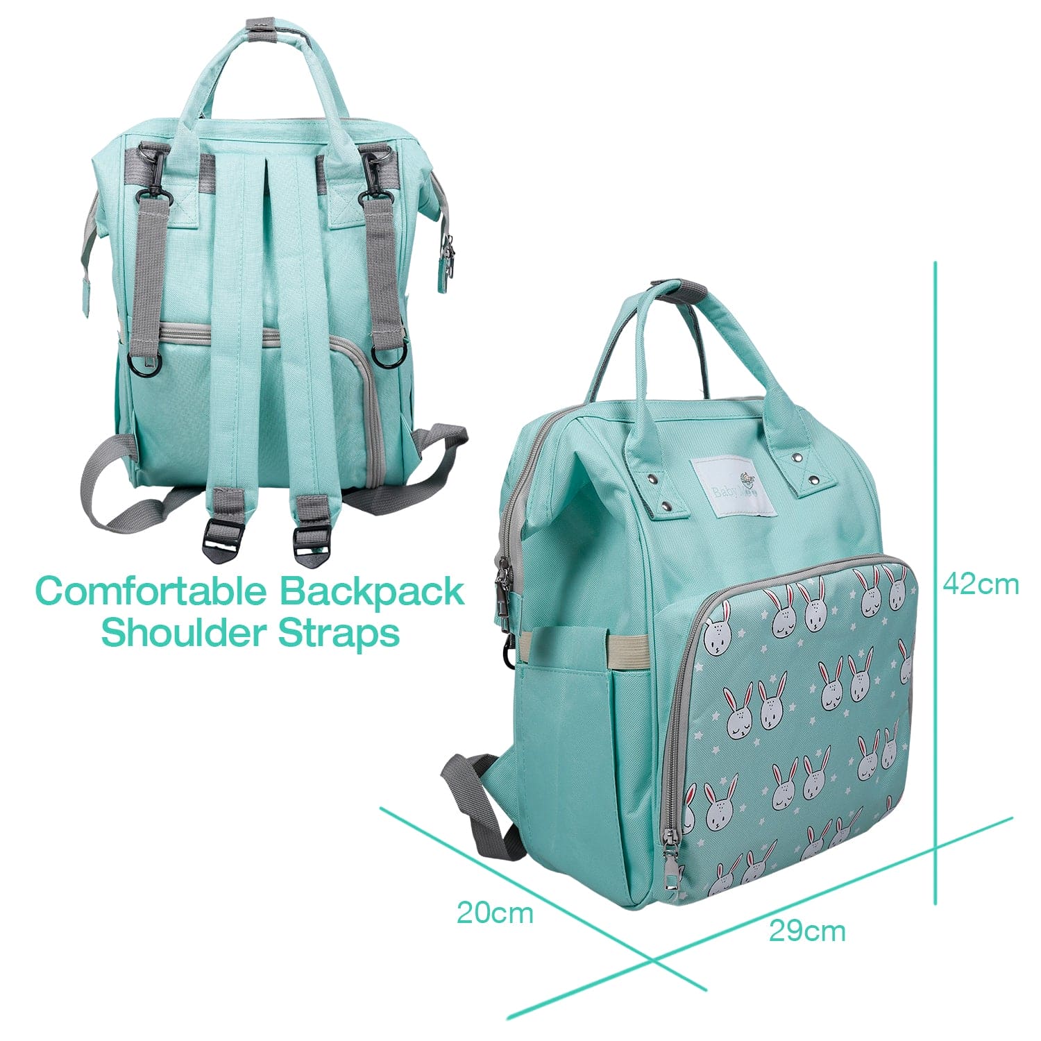 Diaper Bag
Maternity Backpack Rabbit Green - Baby Moo