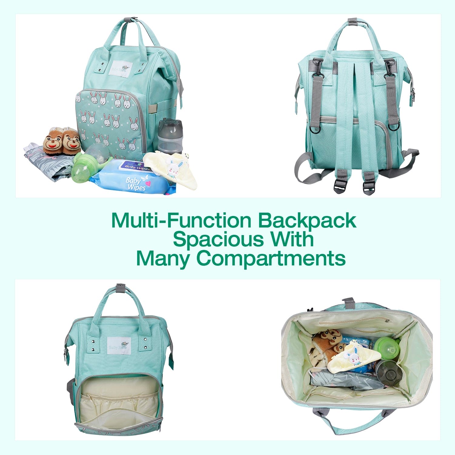 Diaper Bag
Maternity Backpack Rabbit Green - Baby Moo