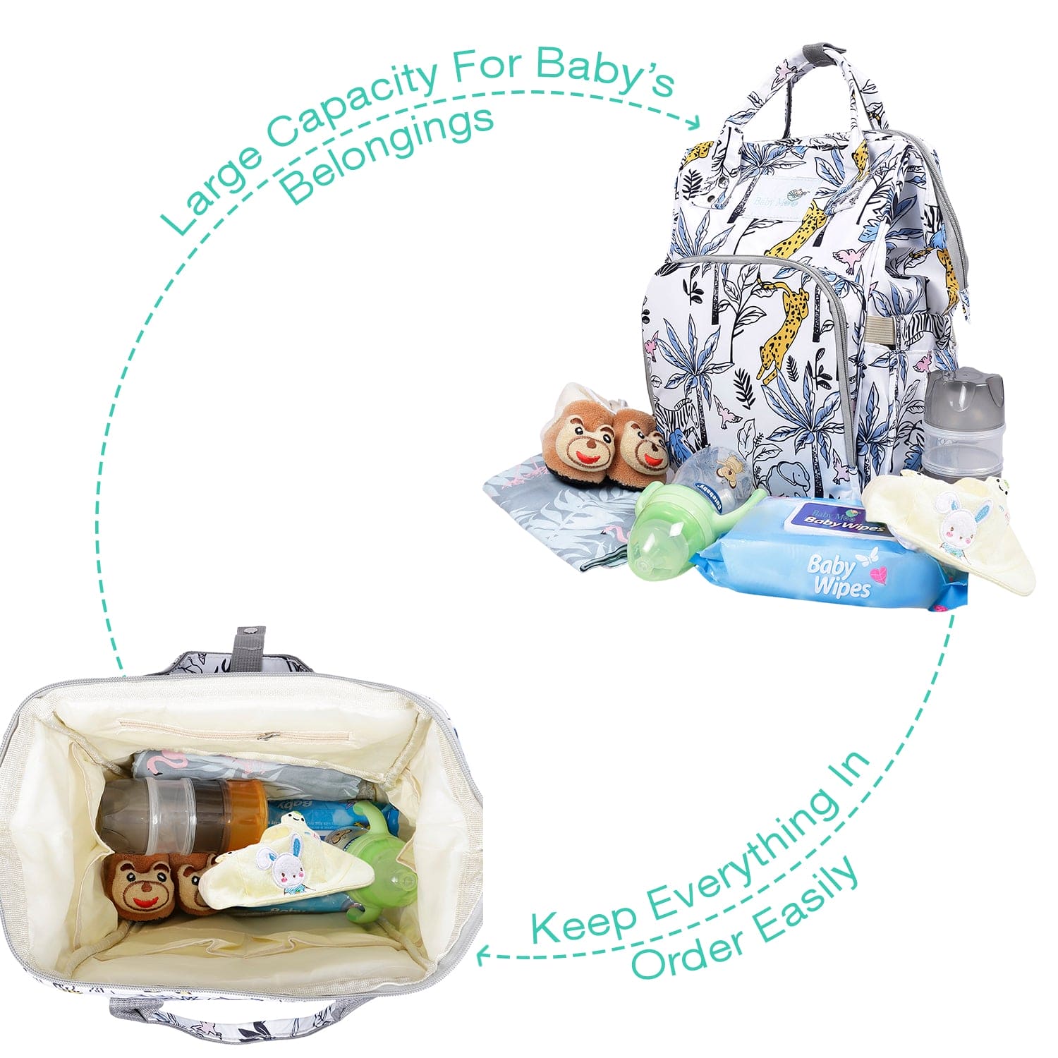 Diaper Bag
Maternity Backpack Cheetah In The Jungle
White - Baby Moo