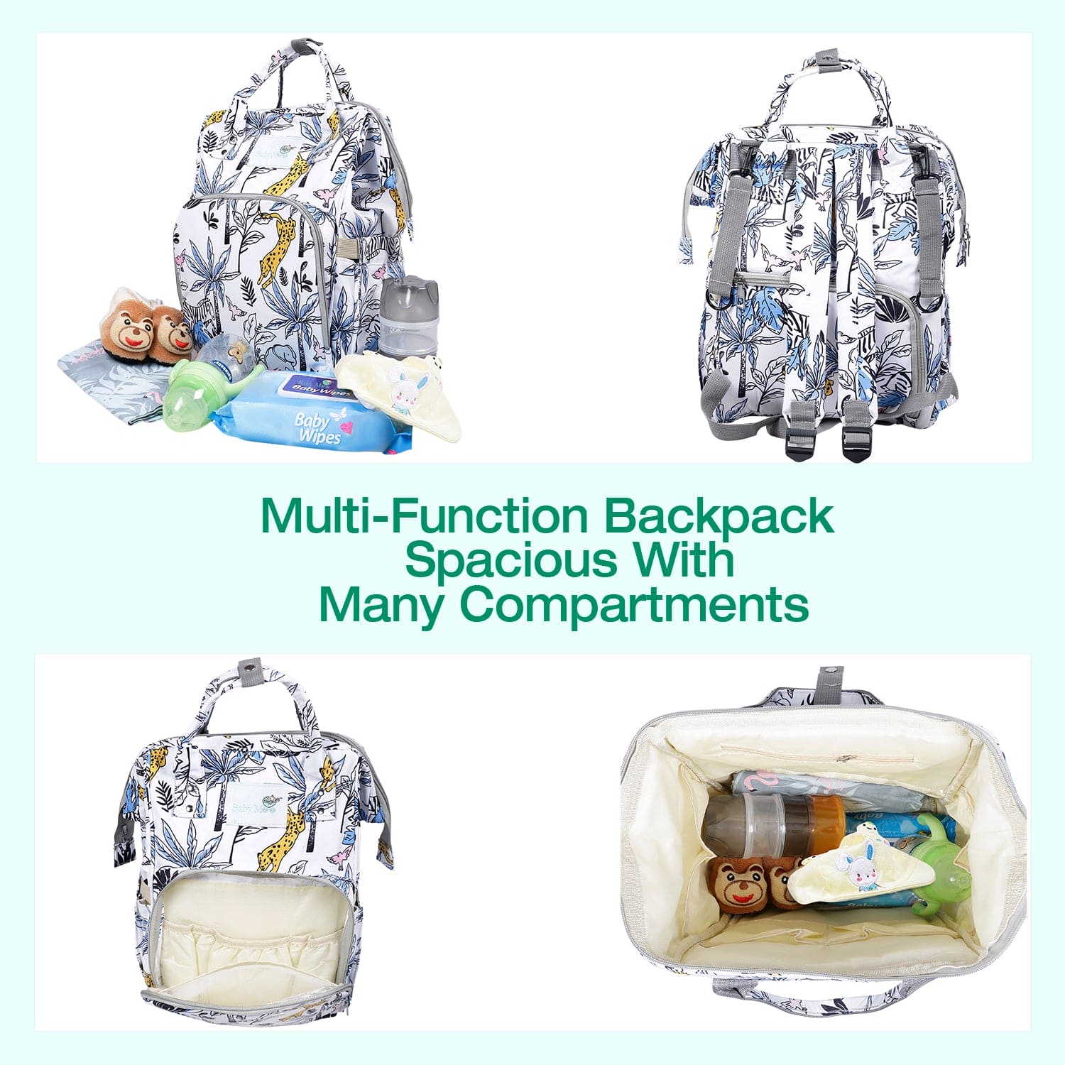 Diaper Bag
Maternity Backpack Cheetah In The Jungle
White - Baby Moo