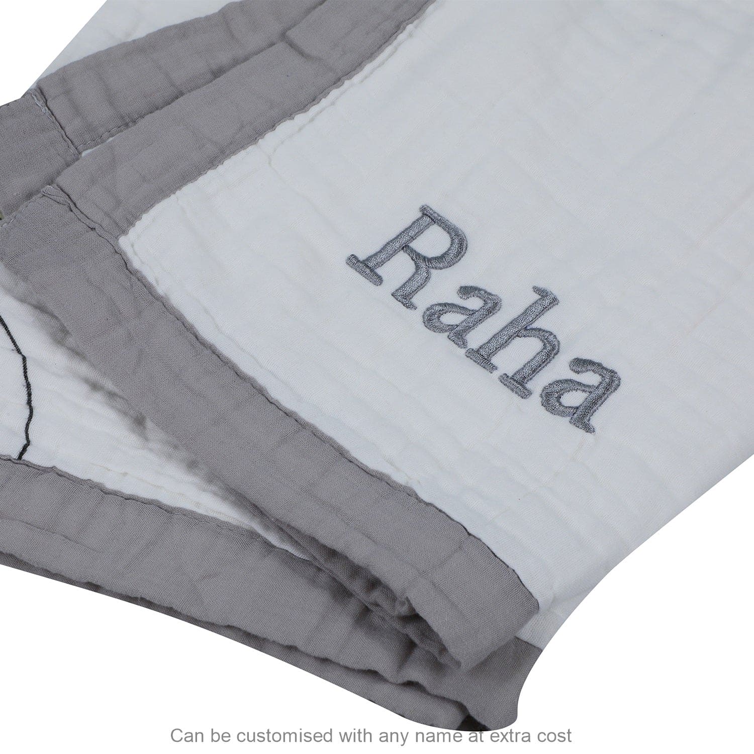 Meow Cat Medium Muslin Blanket - White - Baby Moo