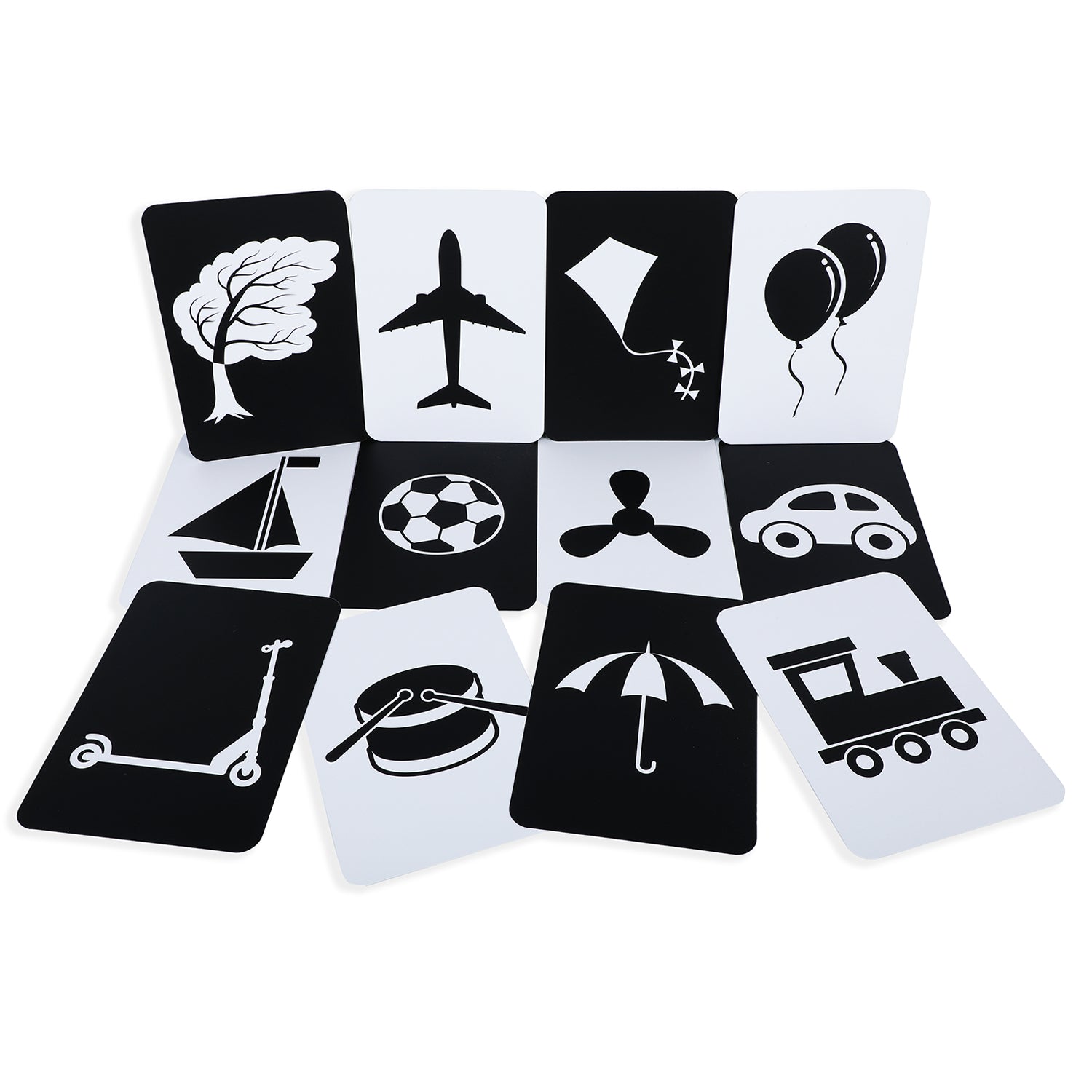 Baby Moo High Contrast Flash Cards Pack of 12 - Objects And Vehicles - Baby Moo