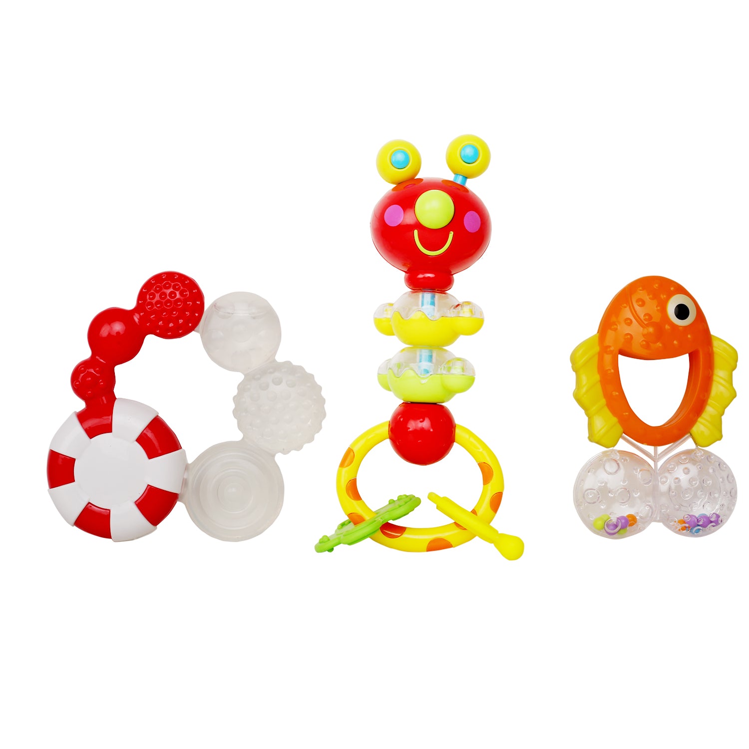 Fish Multicolour Set Of 3 Rattle Toy - Baby Moo