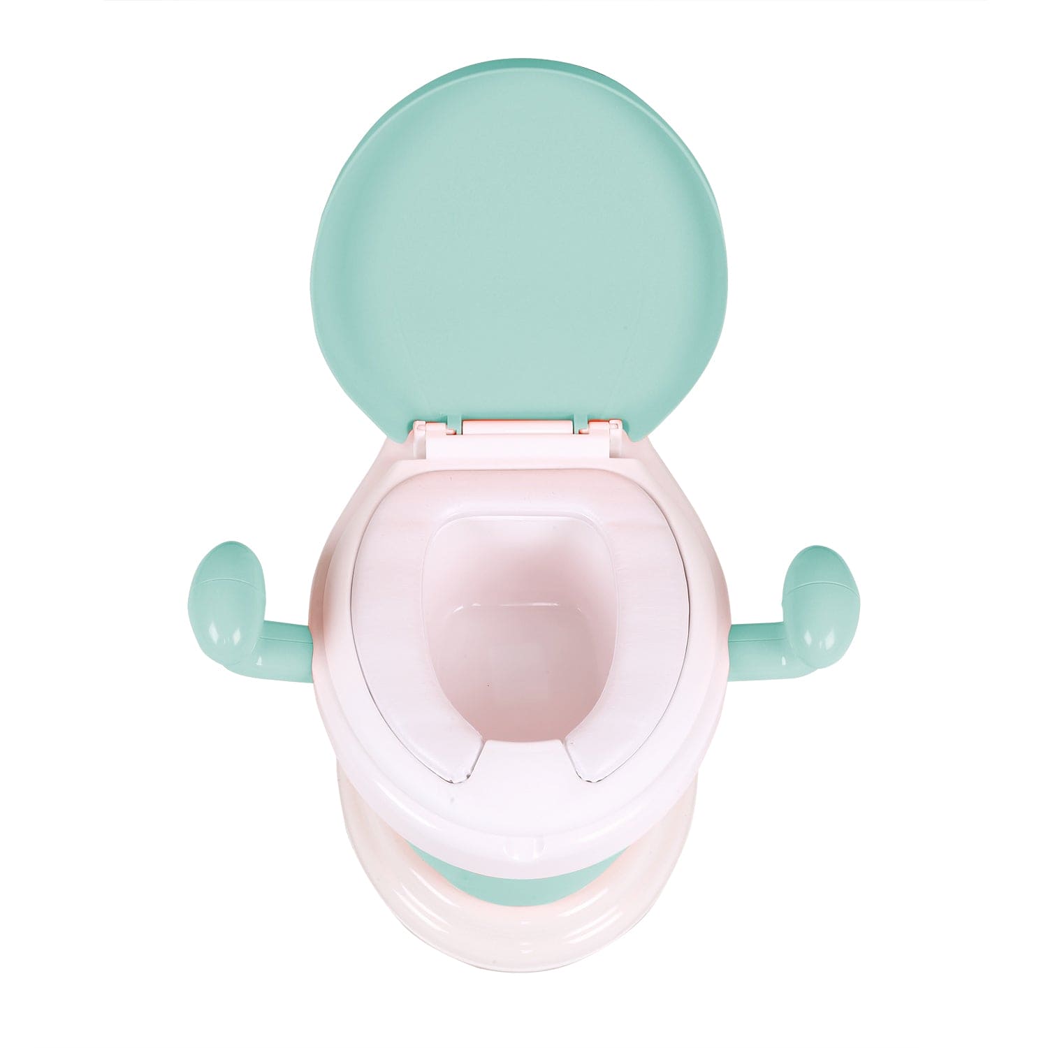Mint Green Potty Chair with a comfortable seat, handles for support - Baby Moo