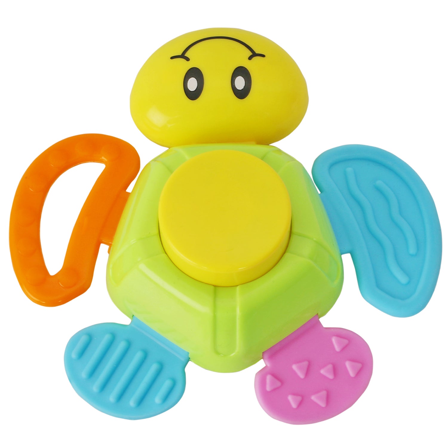 Smiley Multicolour Touch Button Rattle Toy - Baby Moo