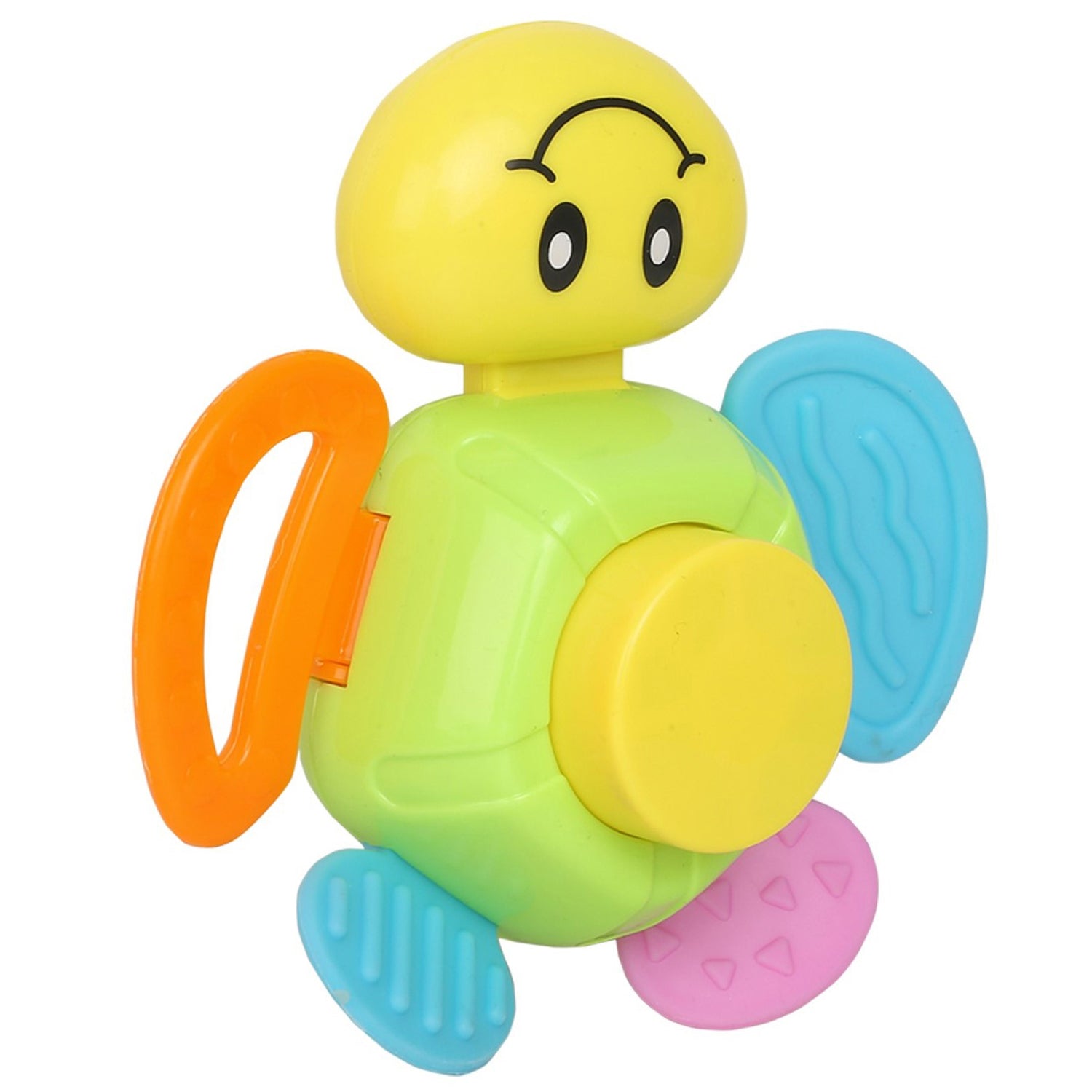 Smiley Multicolour Touch Button Rattle Toy - Baby Moo