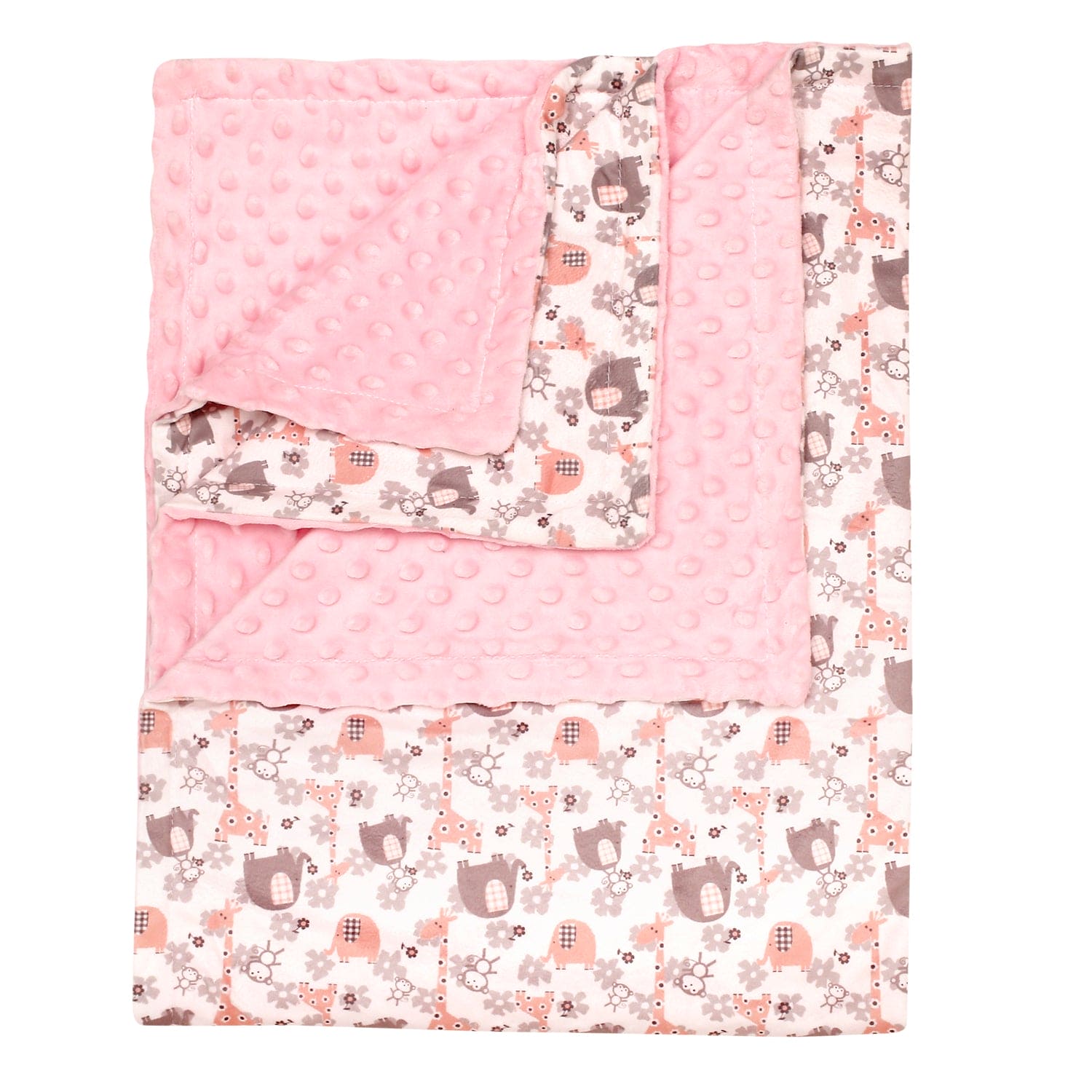 Animal Pink Bubble Blanket - Baby Moo
