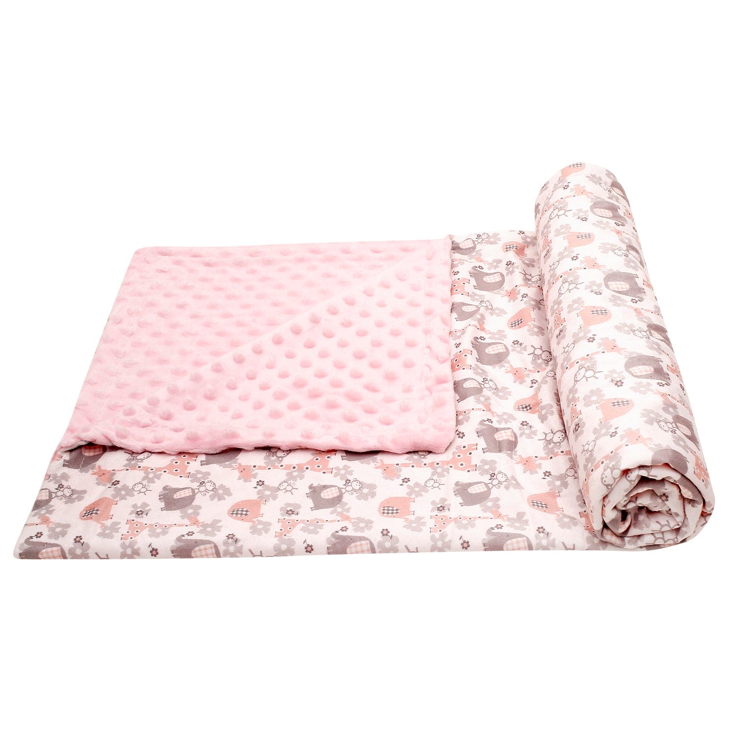 Animal Pink Bubble Blanket - Baby Moo