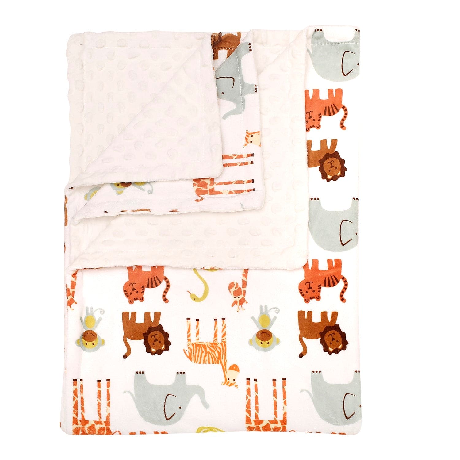 Animal Kingdom White And Brown Blanket - Baby Moo