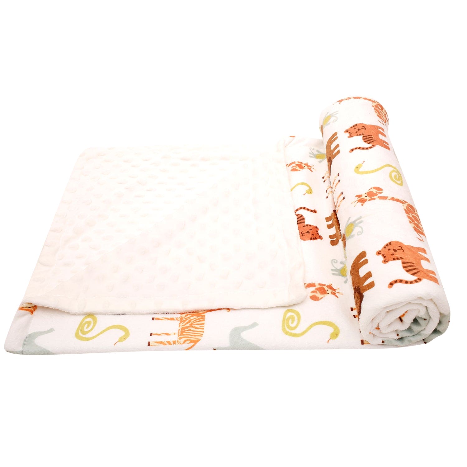 Animal Kingdom White And Brown Blanket - Baby Moo