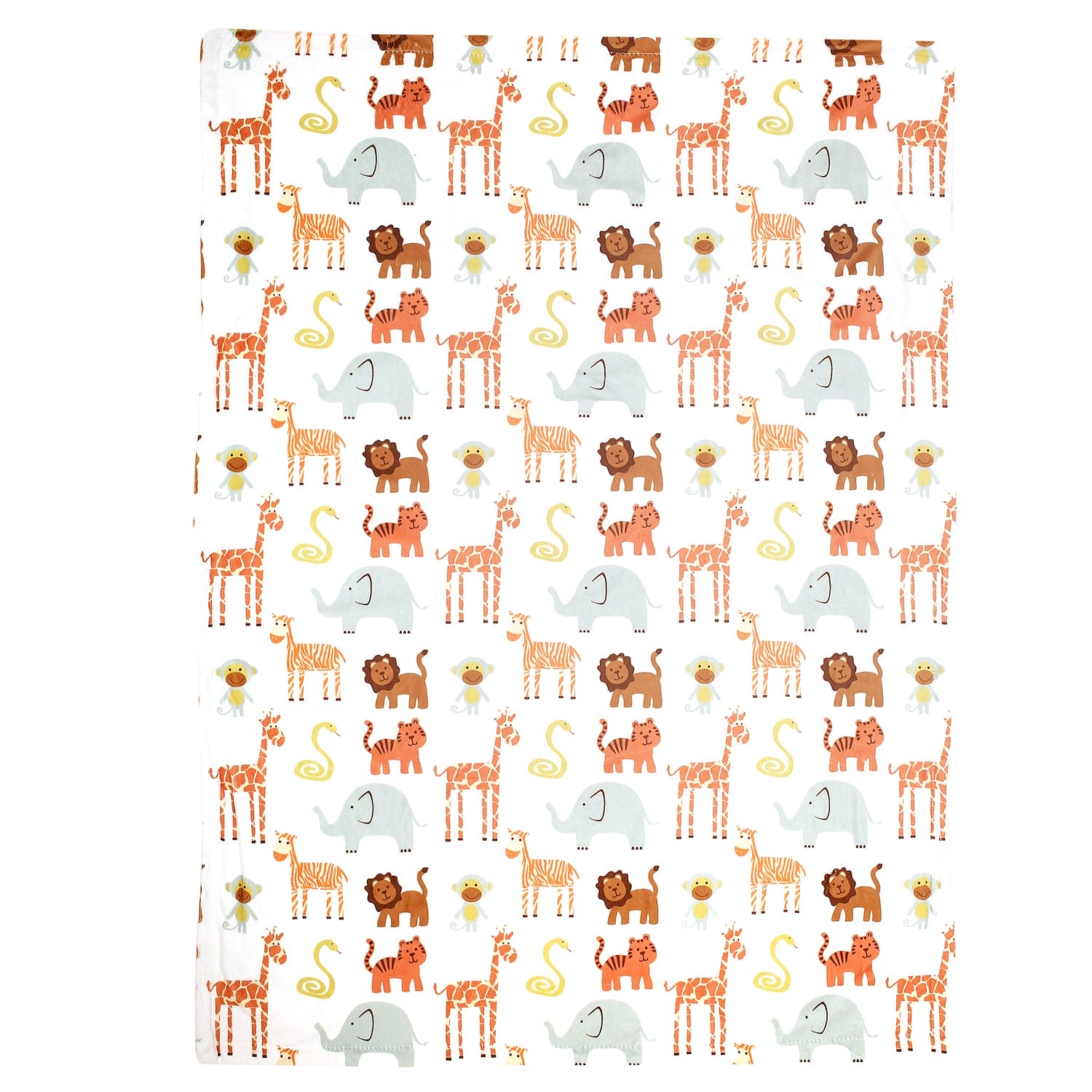 Animal Kingdom White And Brown Blanket - Baby Moo