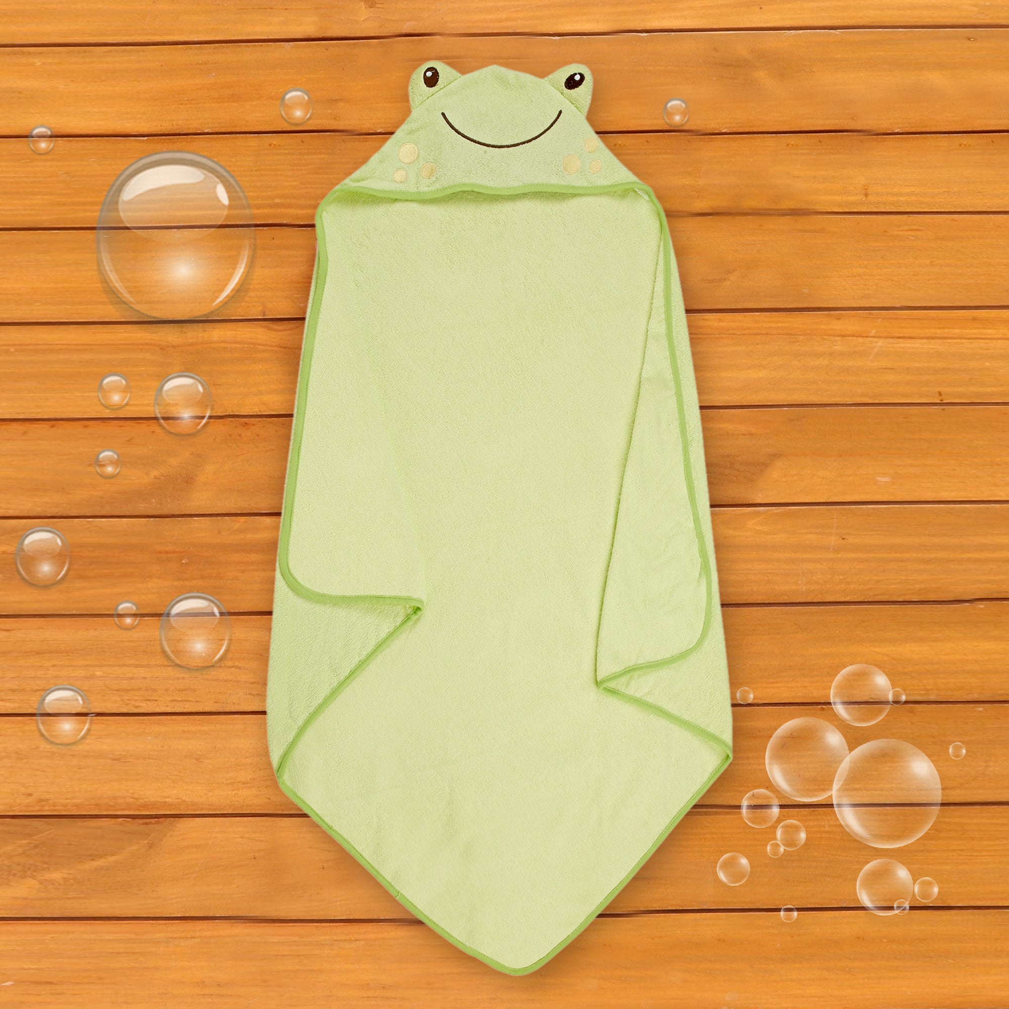 Happy Froggy Green Hooded Towel - Baby Moo