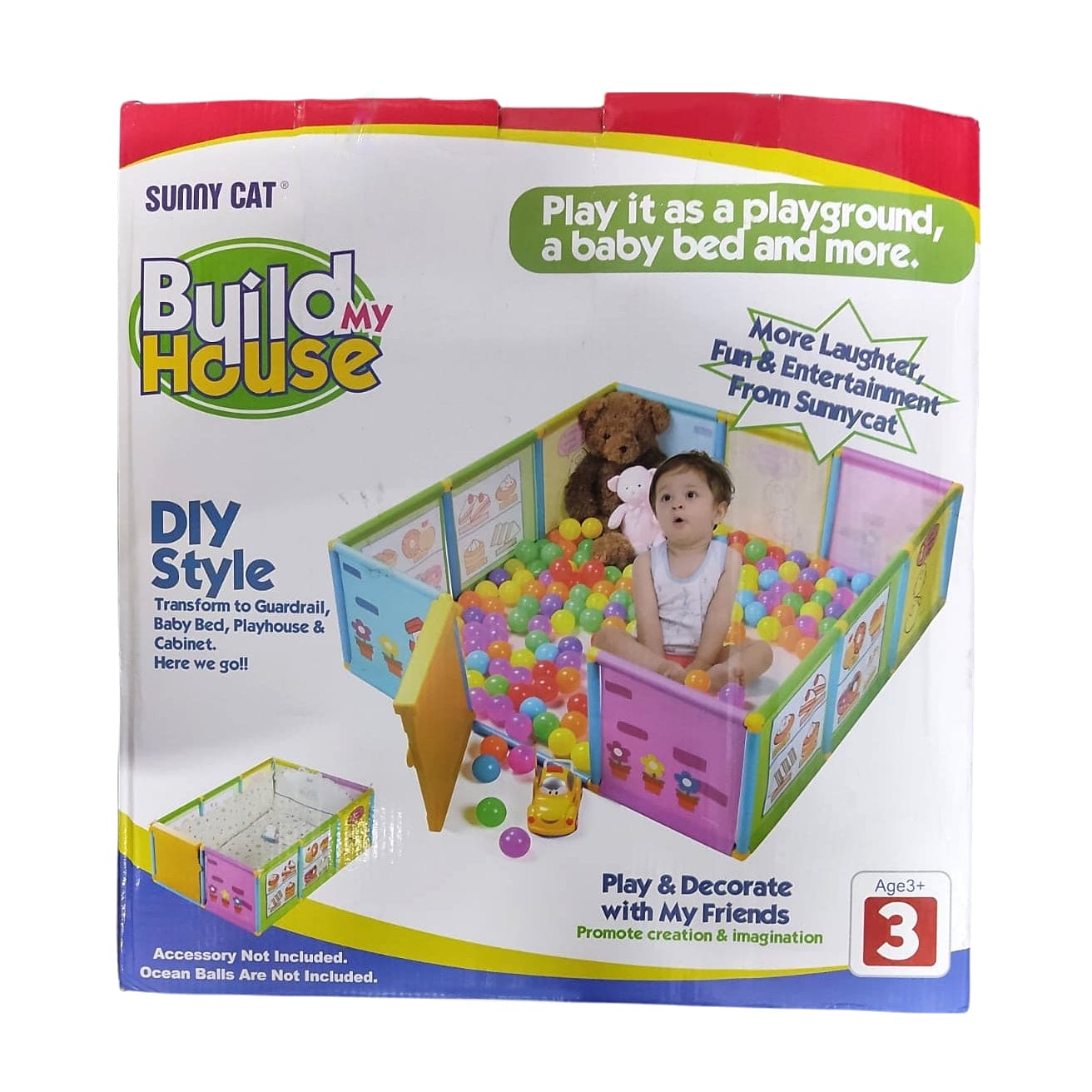 Creative Play House for Kids Play Pen Activity - Multicolour - Baby Moo