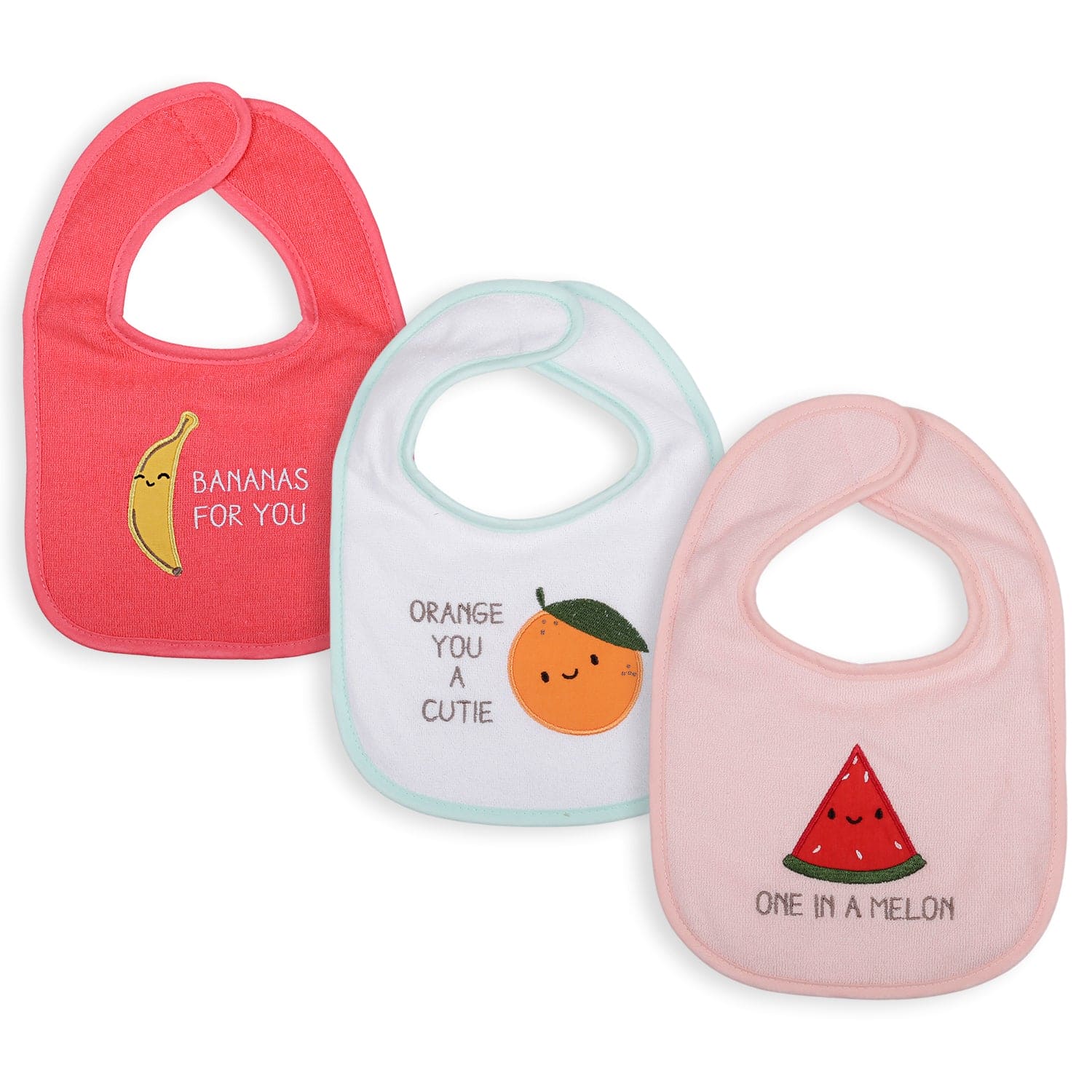 Feeding Bibs Pack Of 3 One In A Melon Multicolour - Baby Moo