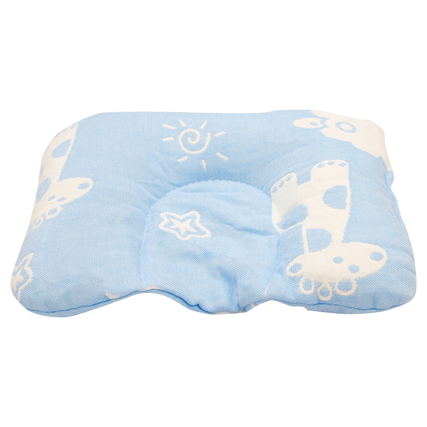 Giraffe Blue Baby Pillow - Baby Moo