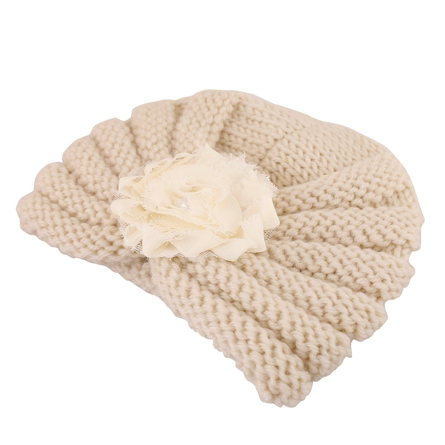 Floral Cream Turban Cap - Baby Moo