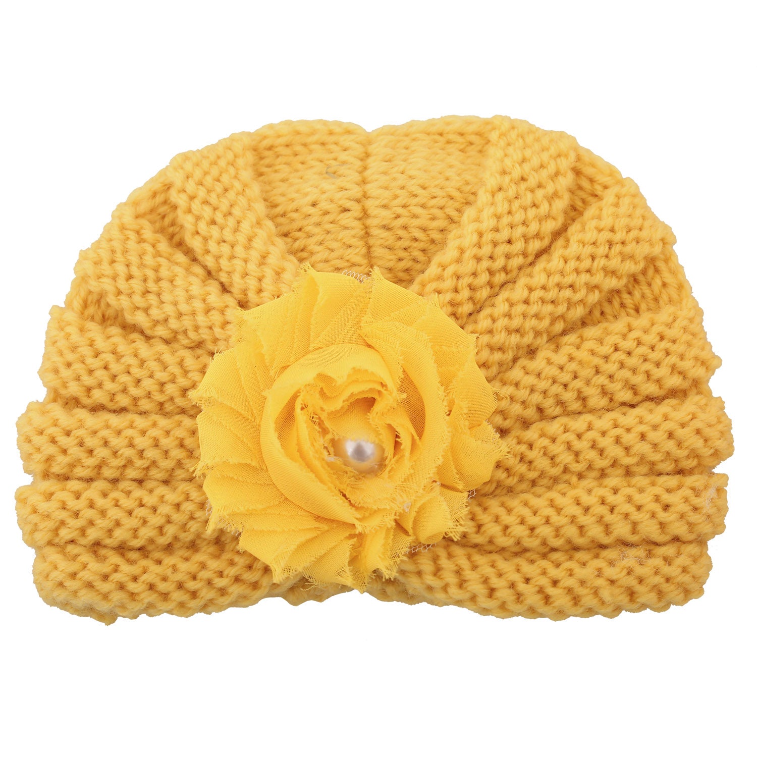 Floral Yellow Turban Cap - Baby Moo