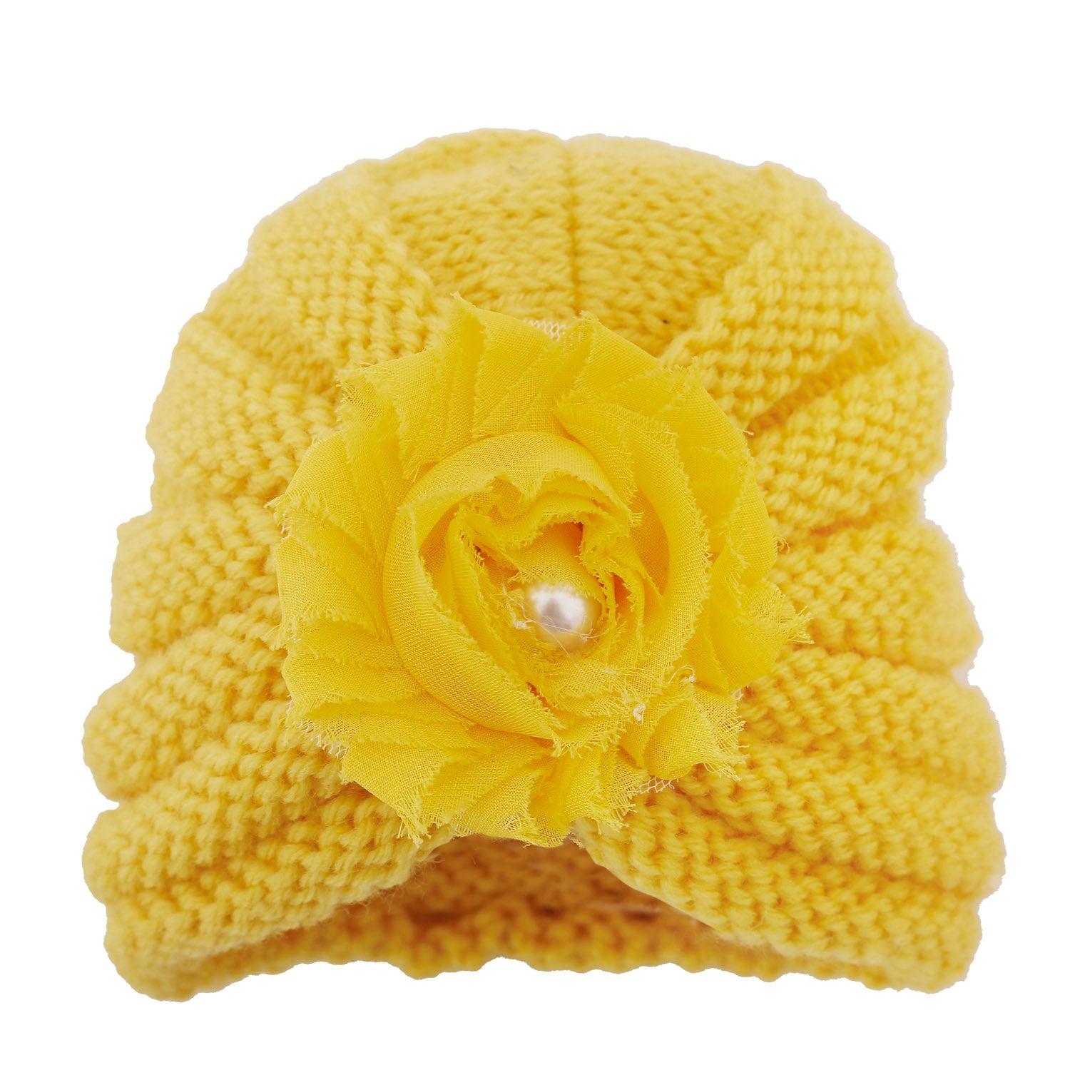 Floral Yellow Turban Cap - Baby Moo