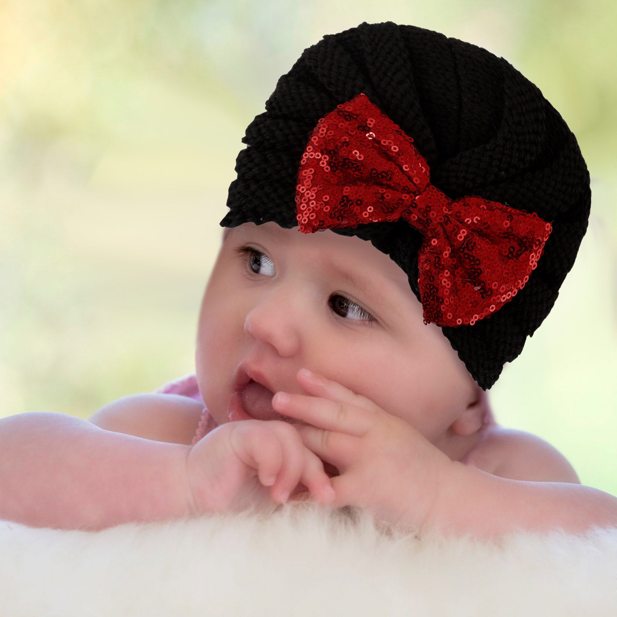 Partywear Black Turban Cap