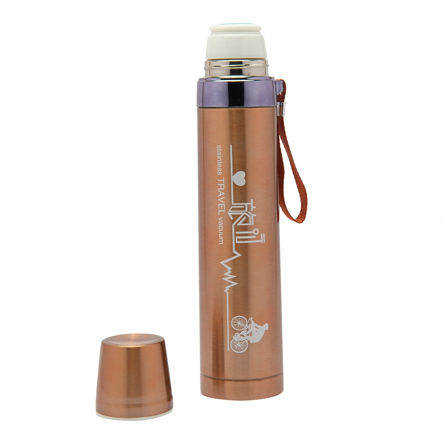 World Traveller Rose Gold 1000 ml Stainless Steel Flask - Baby Moo
