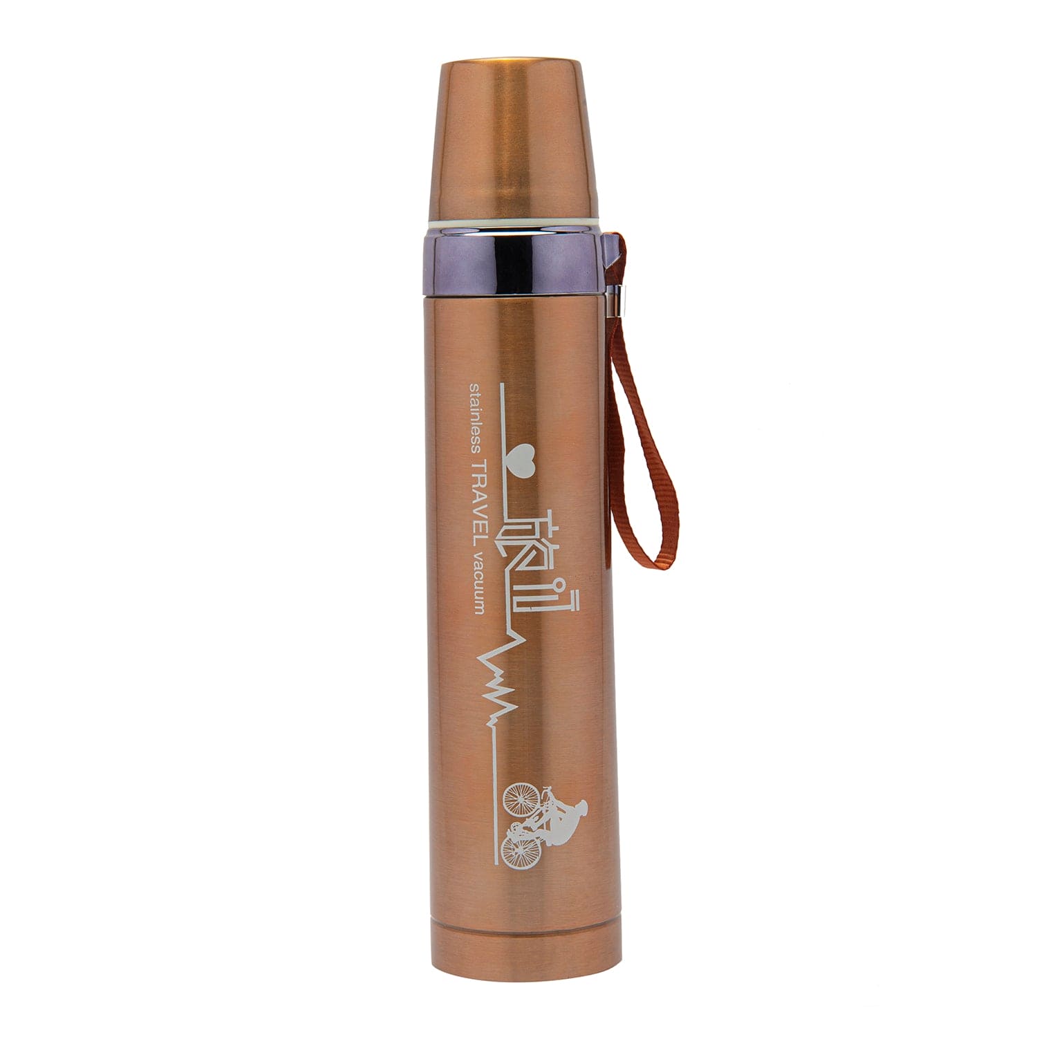 World Traveller Rose Gold 1000 ml Stainless Steel Flask - Baby Moo