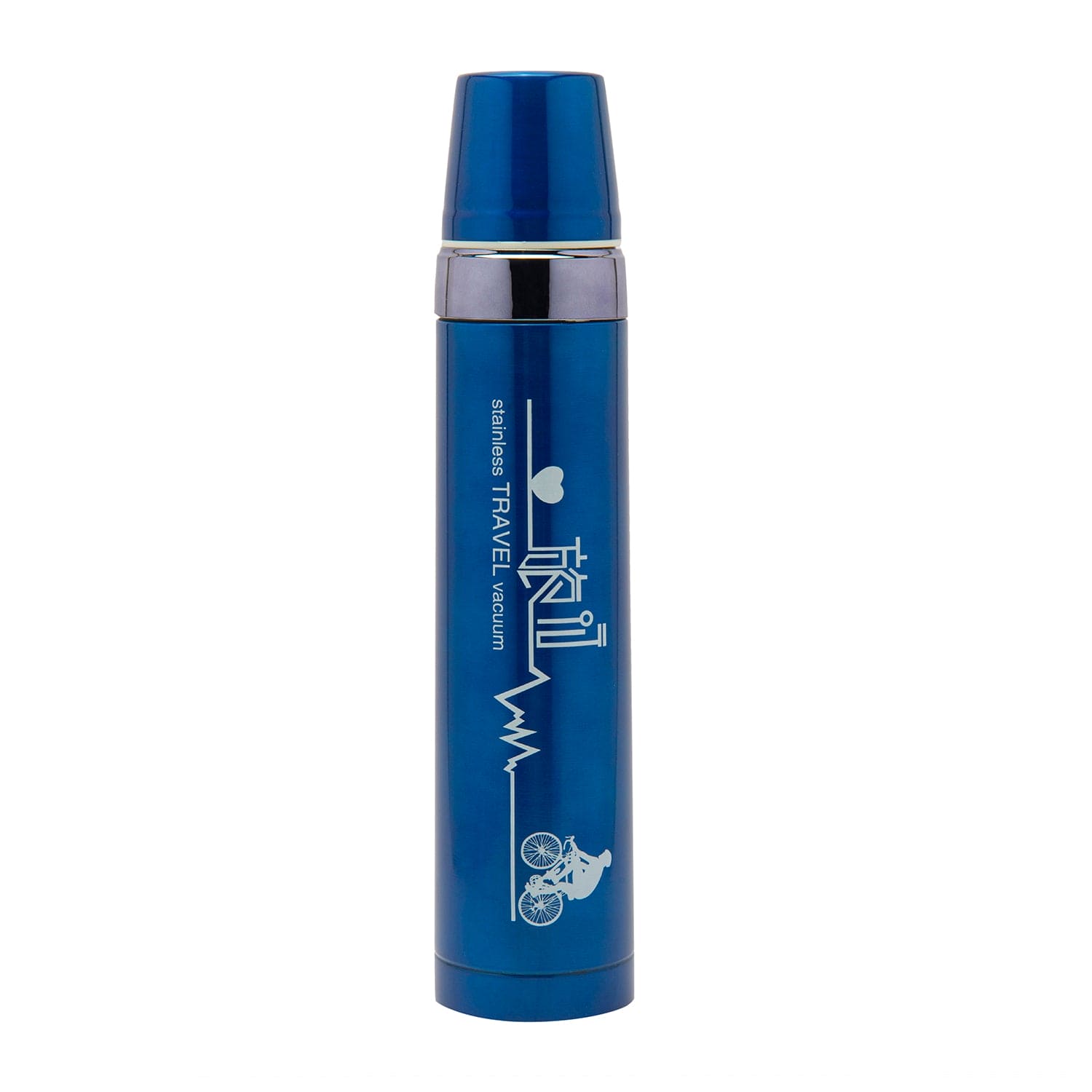 World Traveller Metallic Blue 1000 ml Stainless Steel Flask - Baby Moo