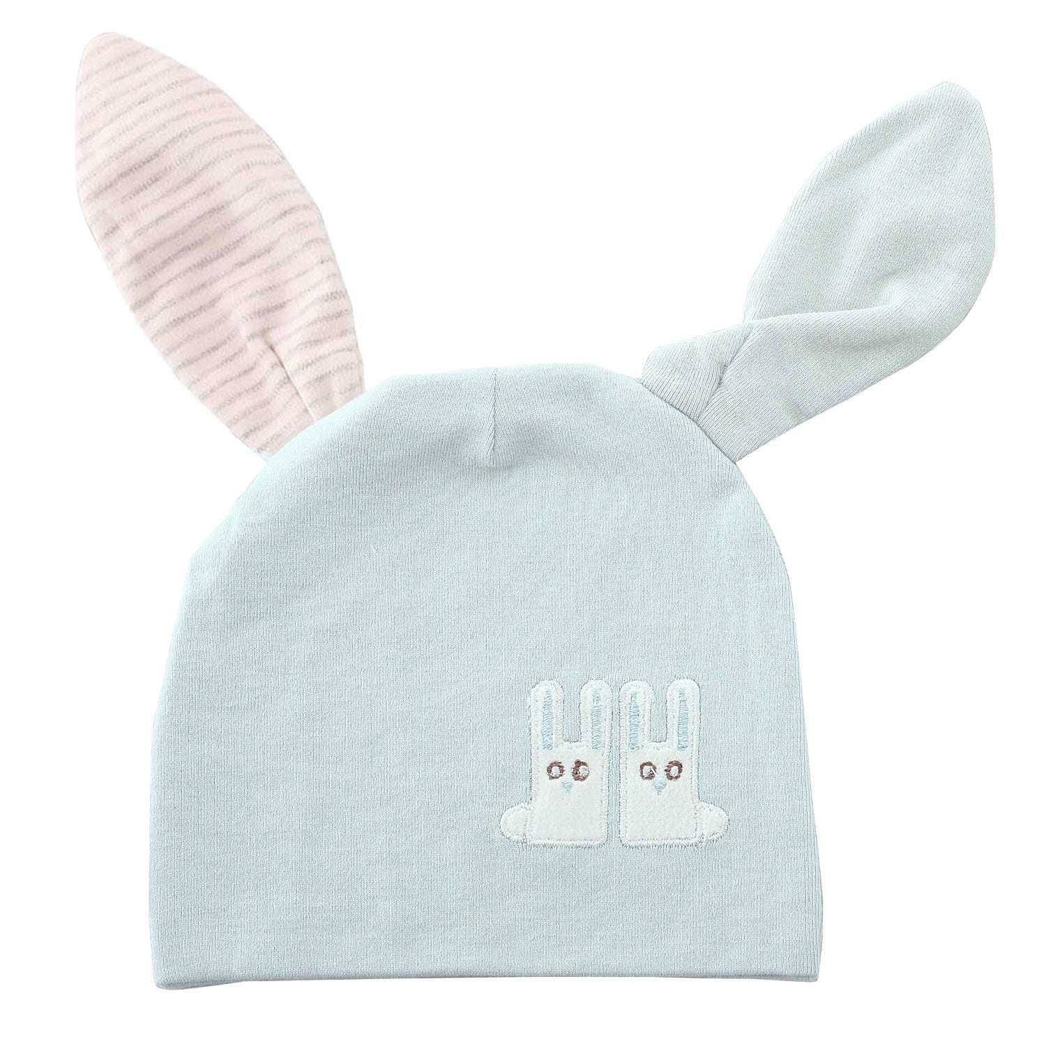 Big Bunny Ears Blue And Cream 2 Pk Cap - Baby Moo