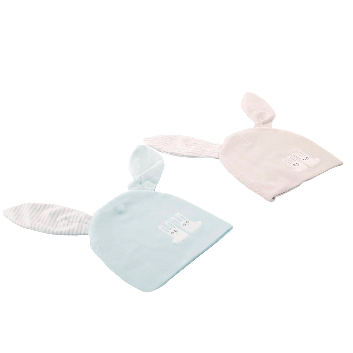 Big Bunny Ears Blue And Cream 2 Pk Cap - Baby Moo