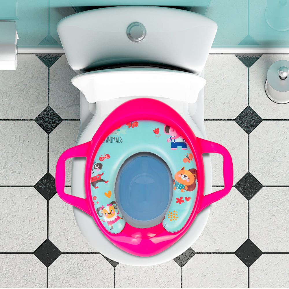 Animals Blue And Pink Potty Seat With Handle - Baby Moo