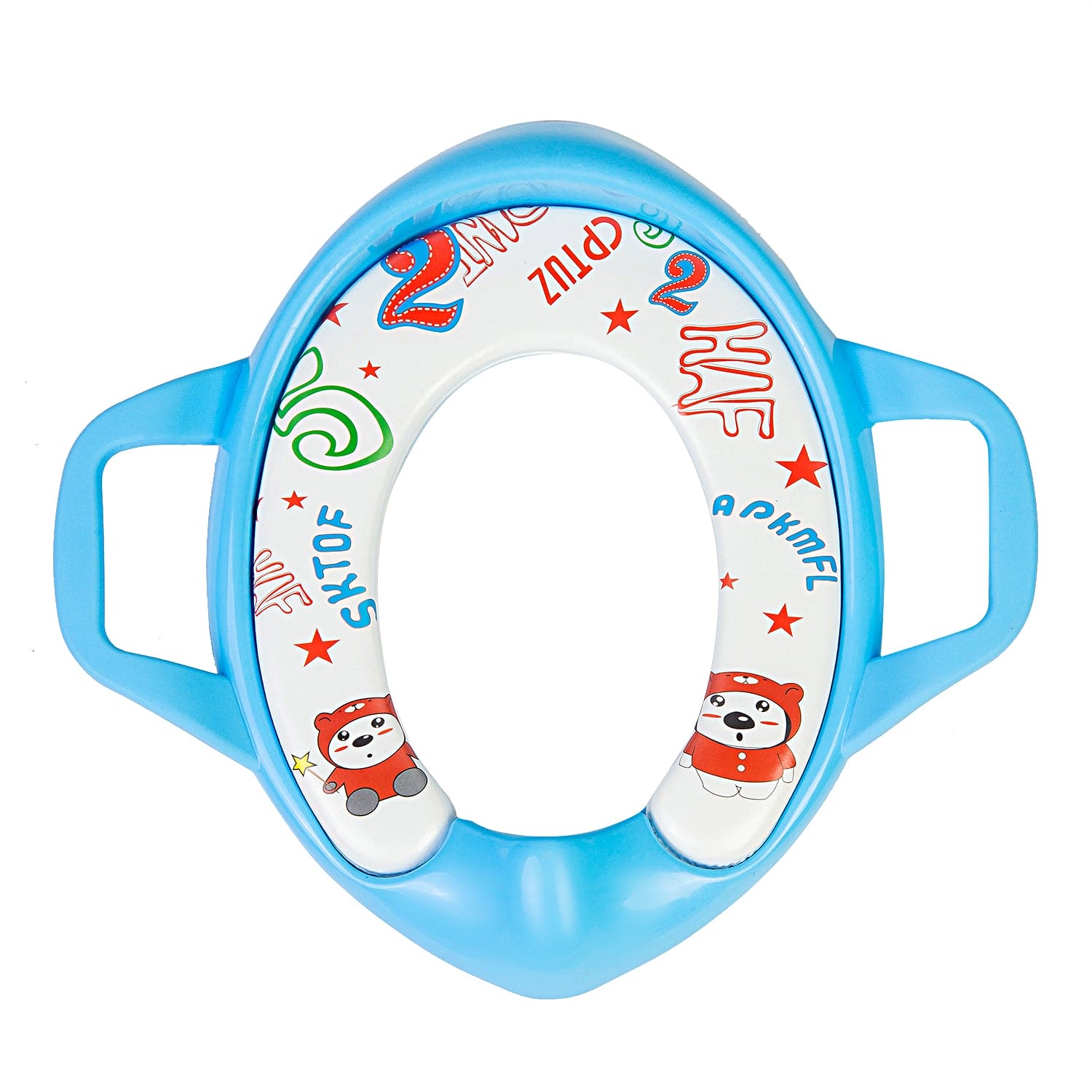 Kitty Blue And White Potty Seat With Handle - Baby Moo