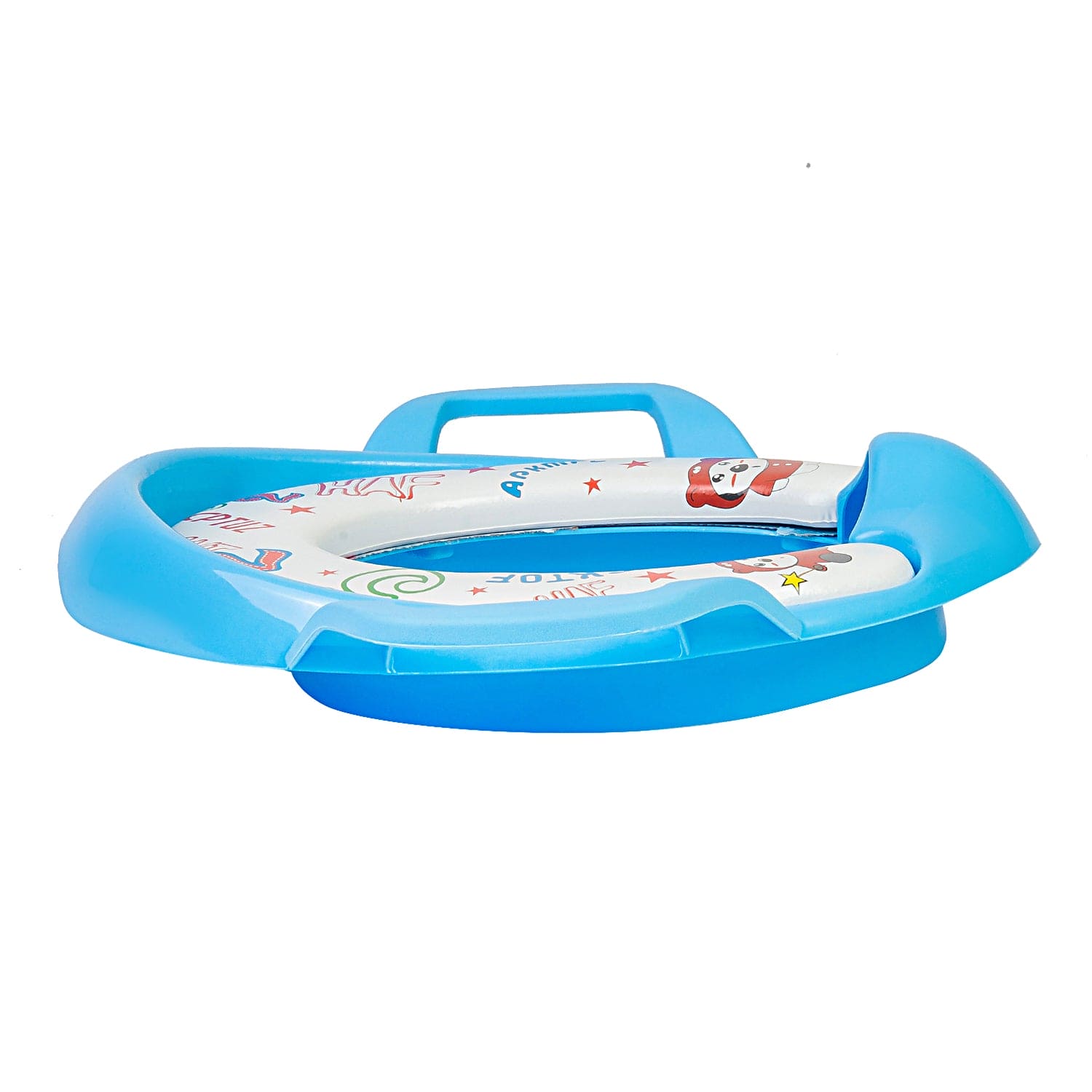Kitty Blue And White Potty Seat With Handle - Baby Moo