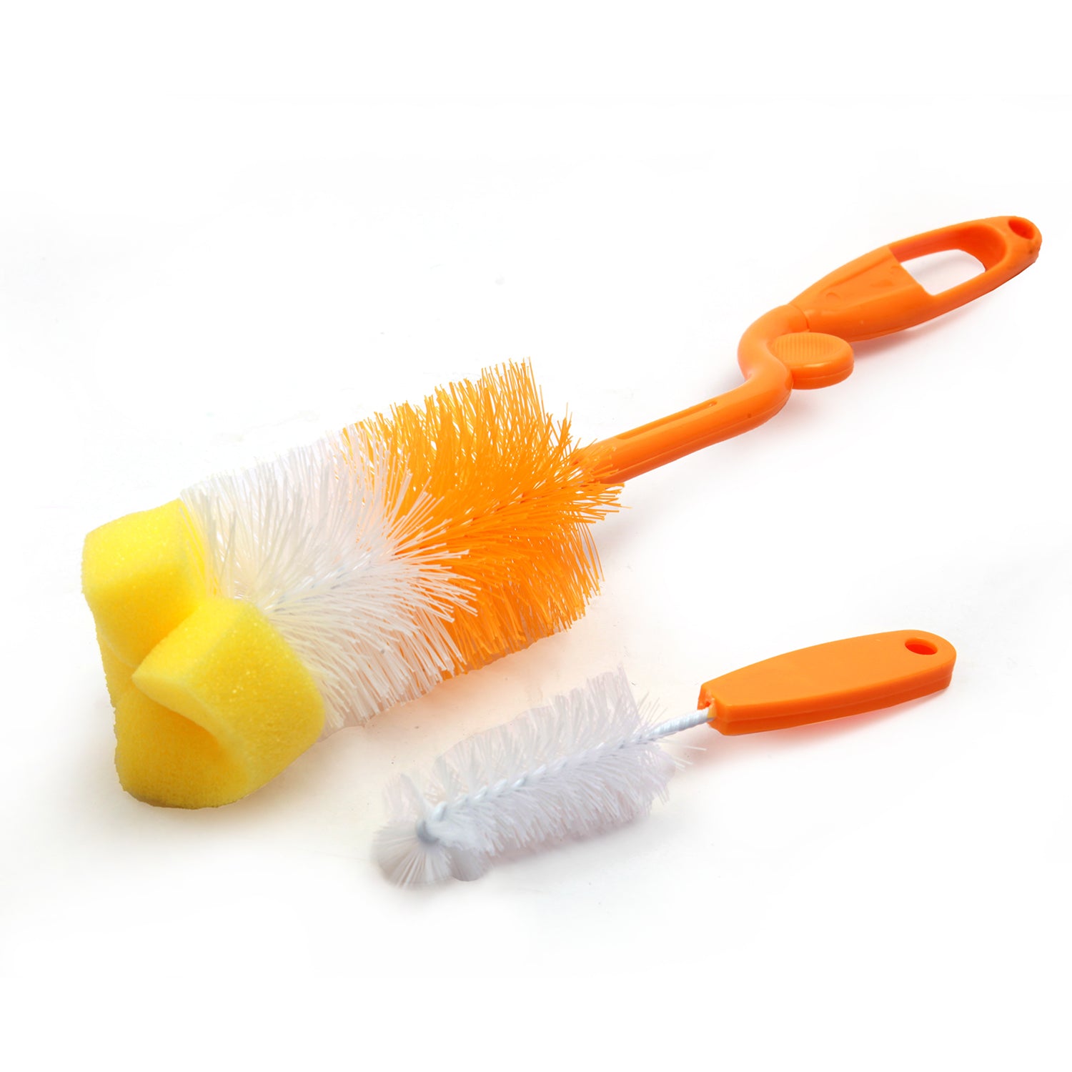 Twist And Turn Orange Bottle And Nipple Cleaning Brush Set of 2 - Baby Moo