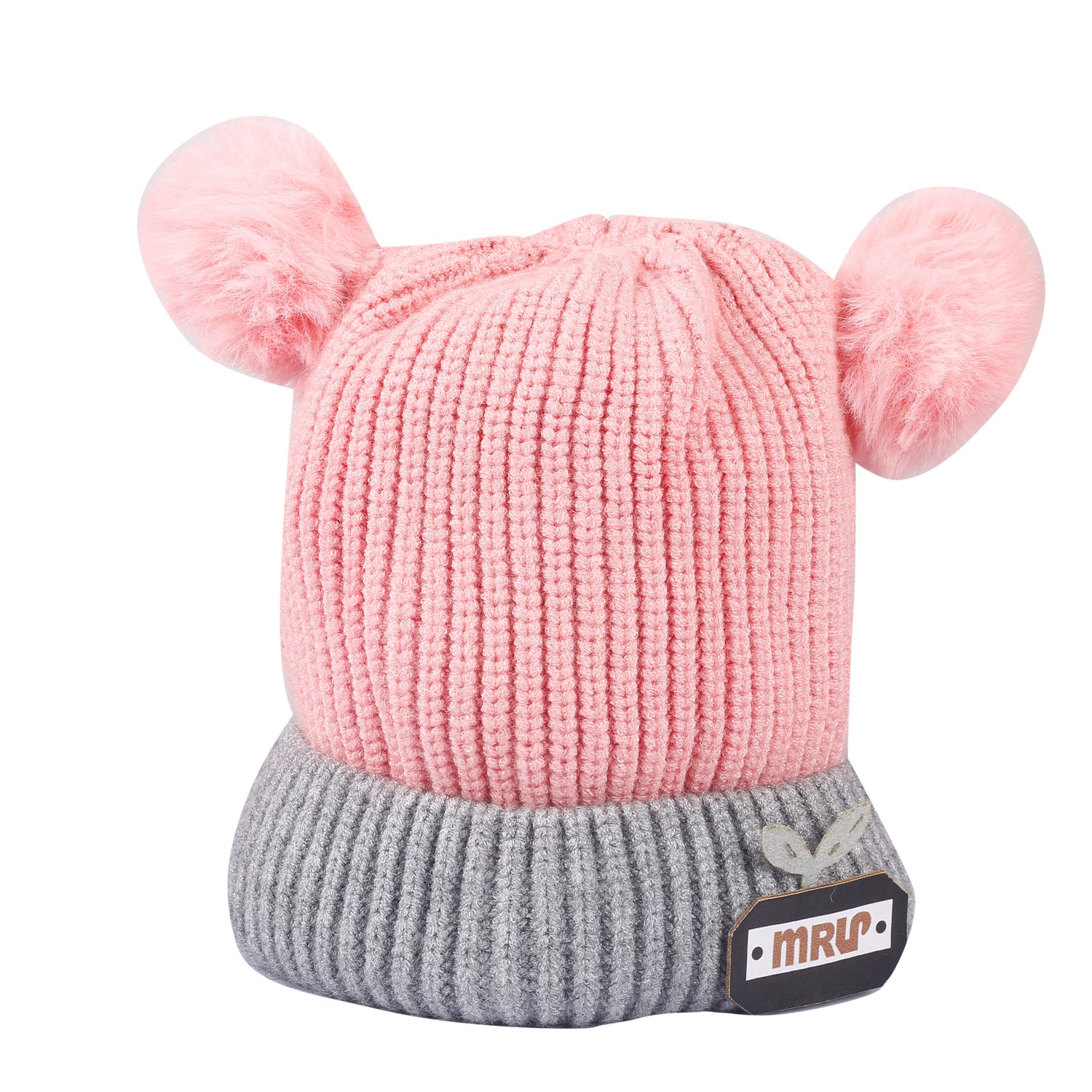 Pom Pom Maroon And Pink 2 Pk Woolen Cap - Baby Moo