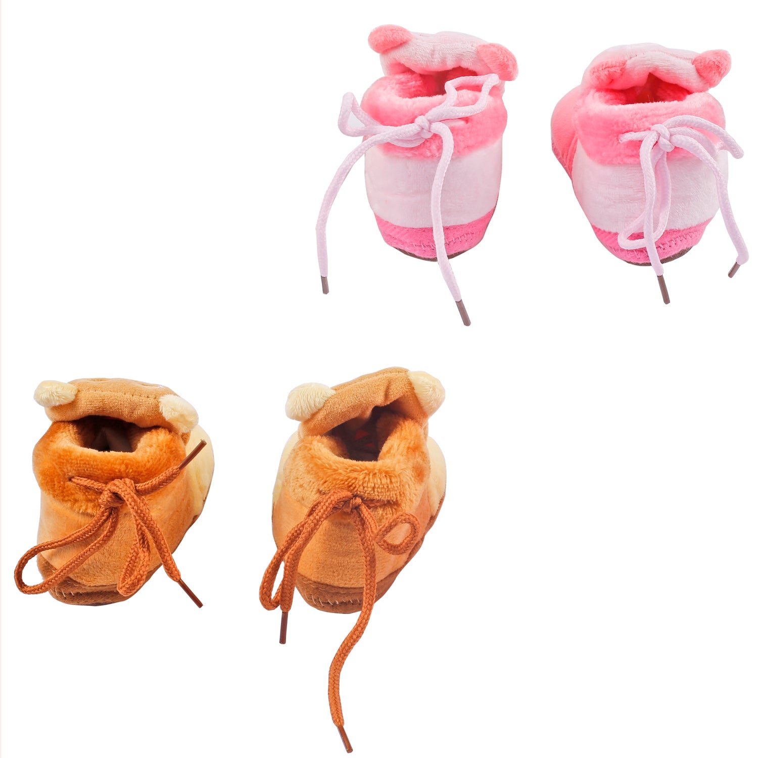 Cuddly Bear Pink And Yellow 2 Pk Booties - Baby Moo