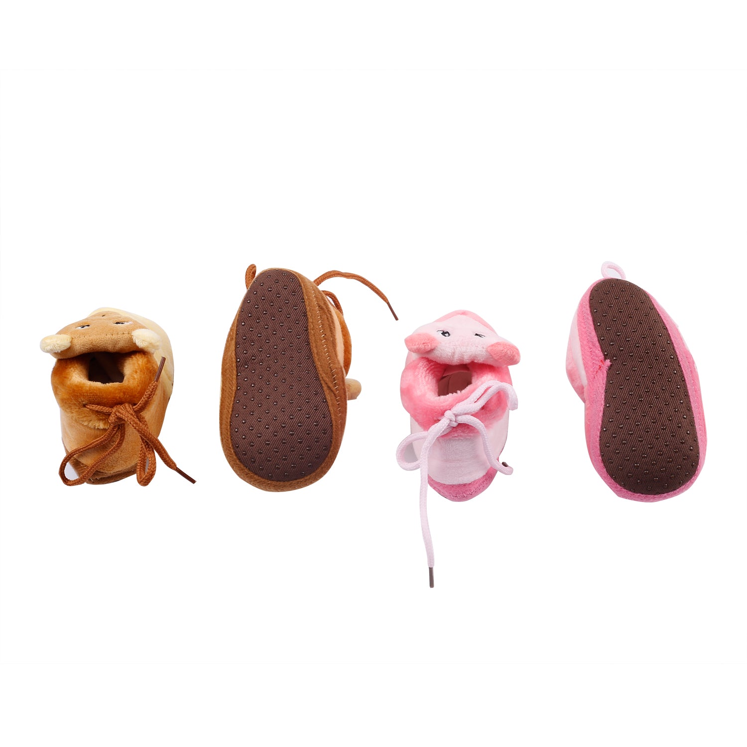 Cuddly Bear Pink And Yellow 2 Pk Booties - Baby Moo