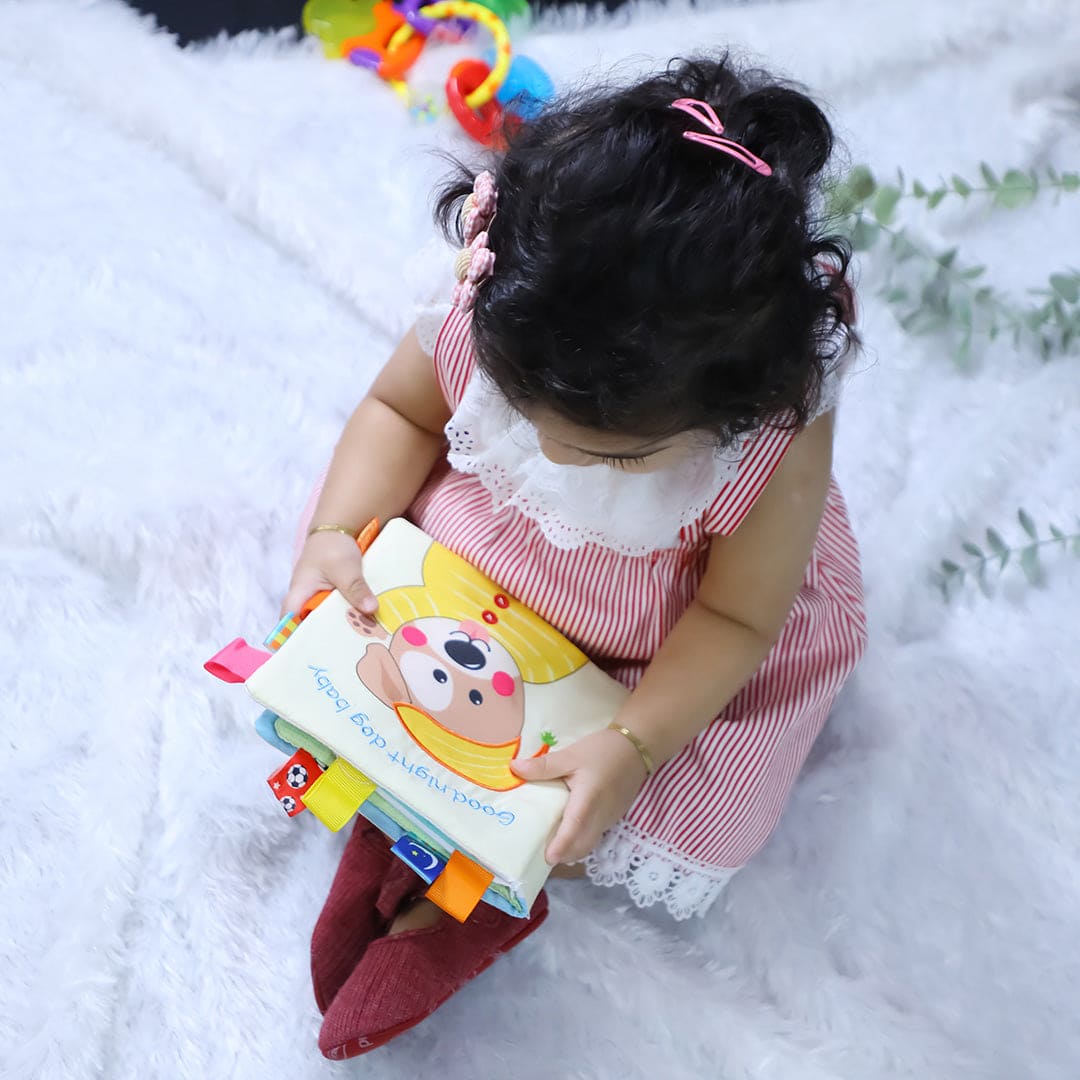Learning with Puppy Multicolour Activity Cloth Book - Baby Moo
