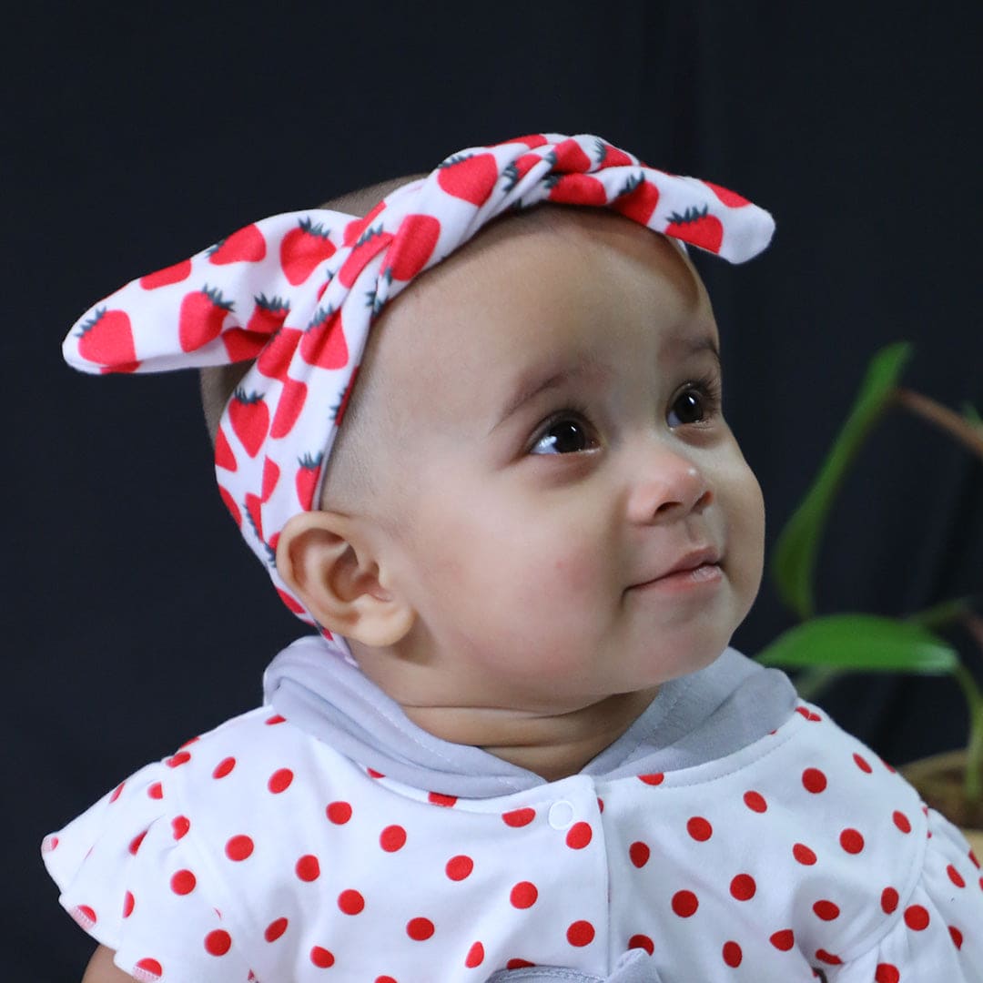 Berry Bow Knot Headband - Red - Baby Moo
