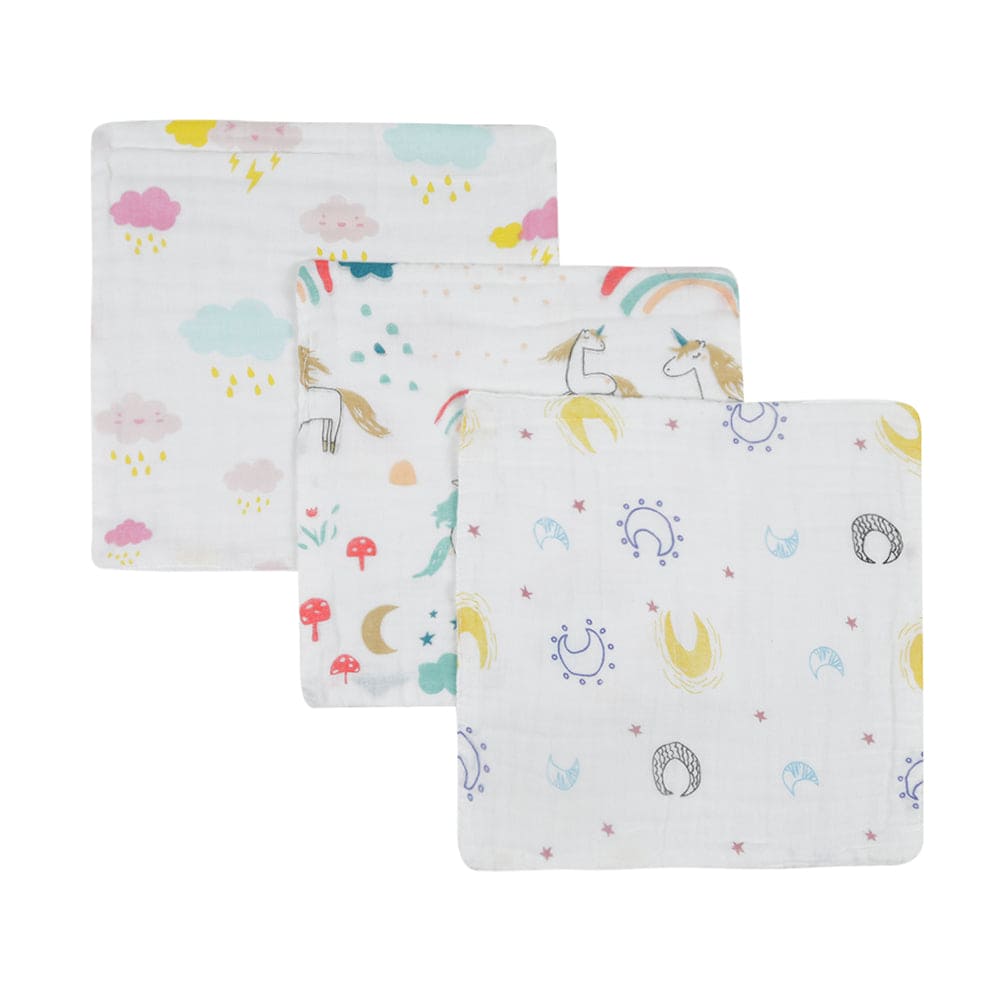 Galaxy Multicolour 3 Pk Large Muslin Napkin - Baby Moo