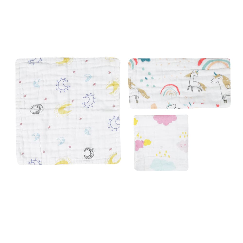 Galaxy Multicolour 3 Pk Large Muslin Napkin - Baby Moo