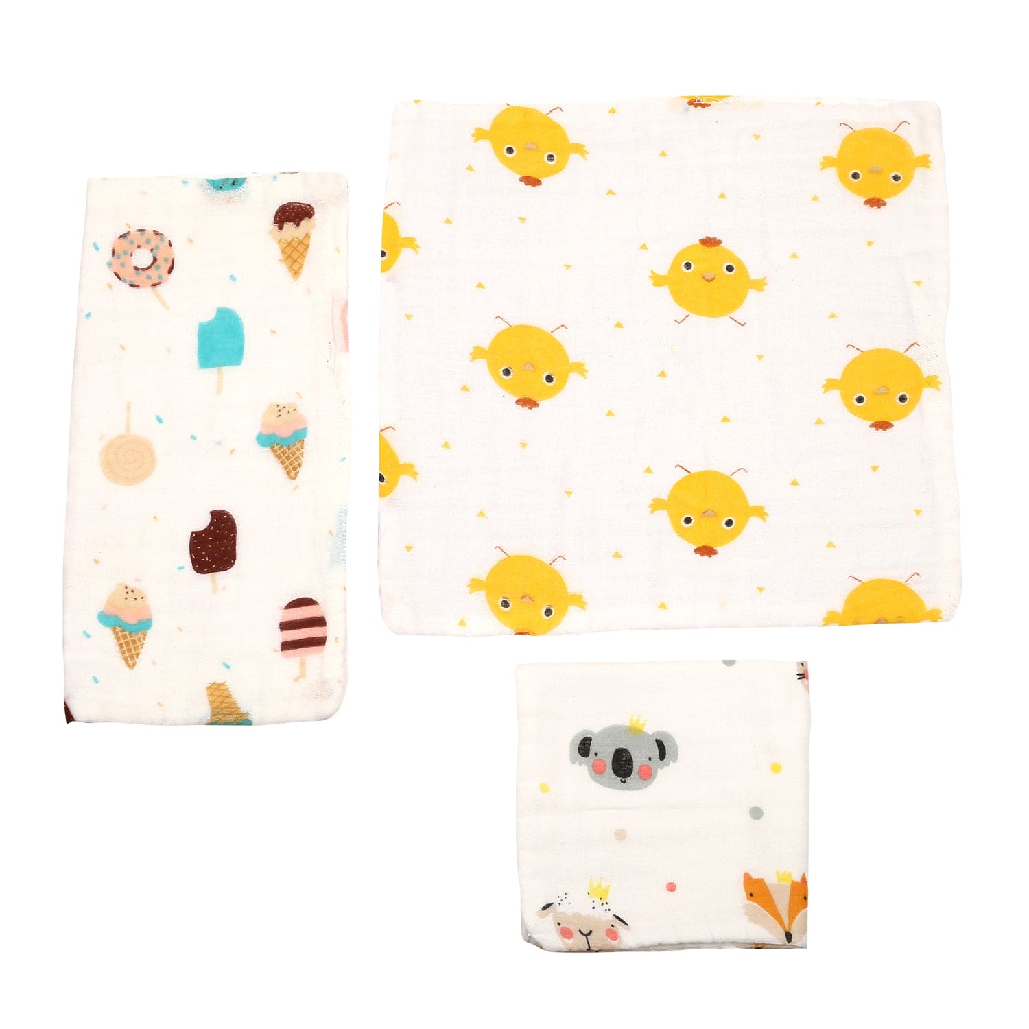 So Sweet Multicolour 3 Pk Large Muslin Napkin - Baby Moo