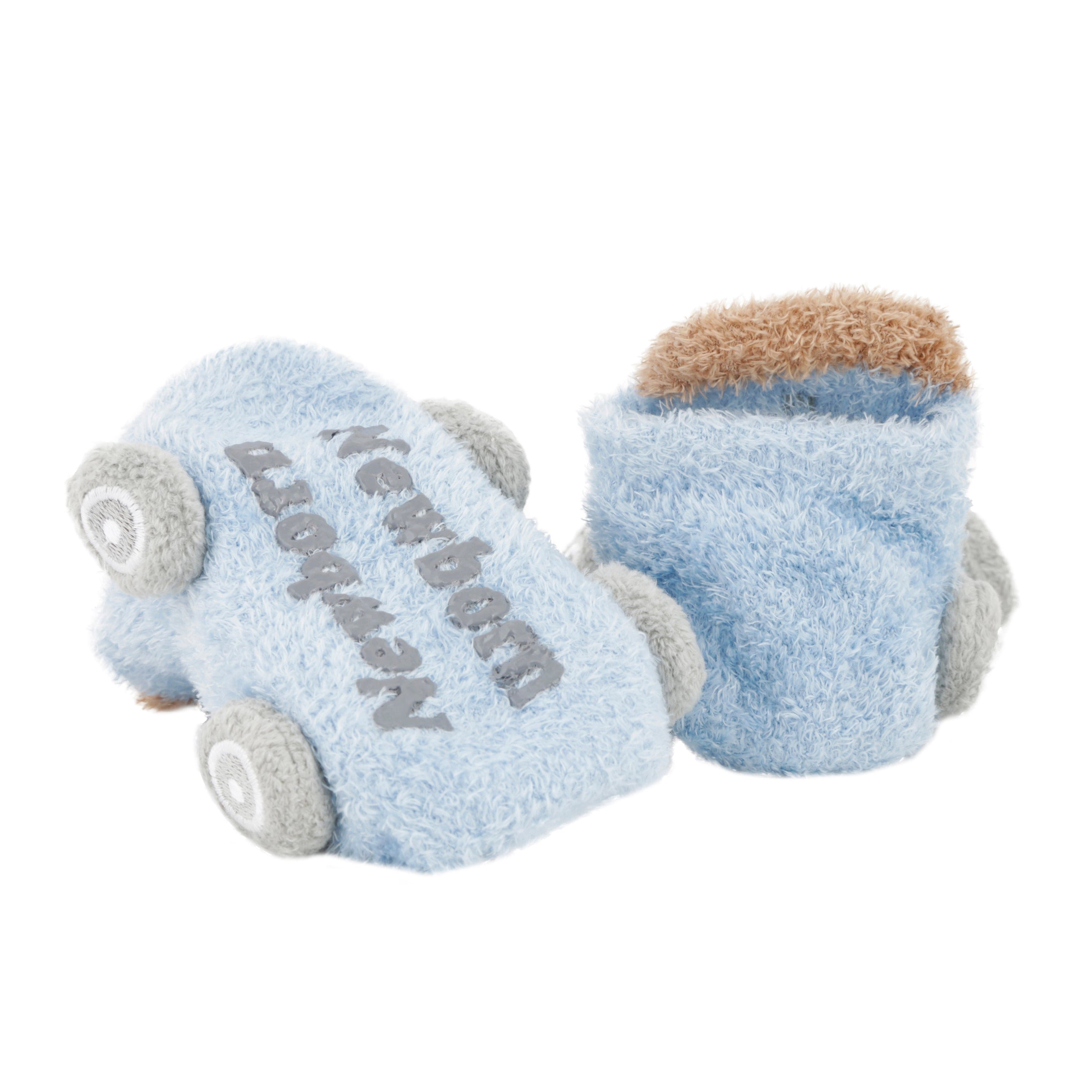 Socks On Wheels Brown And Light Blue 2 Pk - Baby Moo