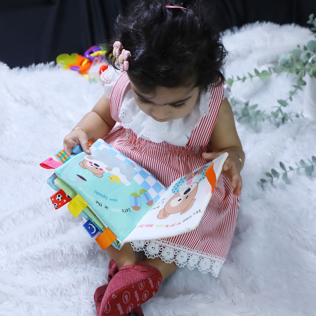 Learning with Puppy Multicolour Activity Cloth Book - Baby Moo