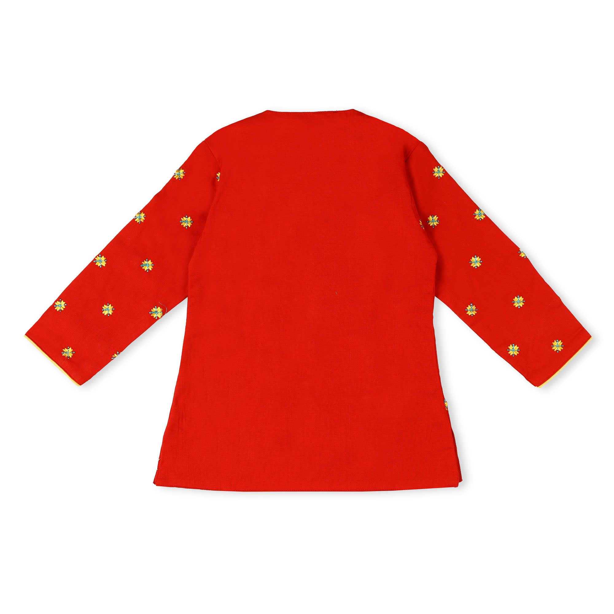 Kicks & Crawl Festive Red Angrakha Dhoti Kurta Set - Baby Moo