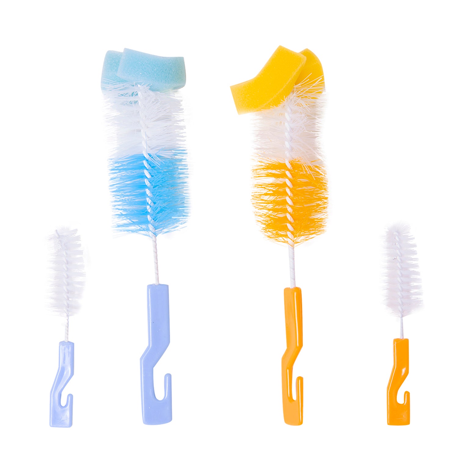 Twist And Turn Orange And Blue 2 Bottle And 2 Nipple Cleaning Brush Set of 4 - Baby Moo