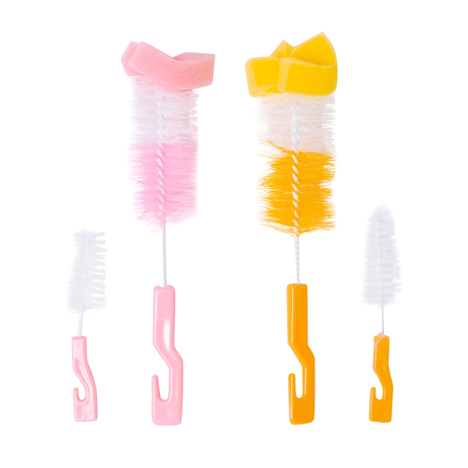 Twist And Turn Pink And Orange 2 Bottle And 2 Nipple Cleaning Brush Set of 4 - Baby Moo