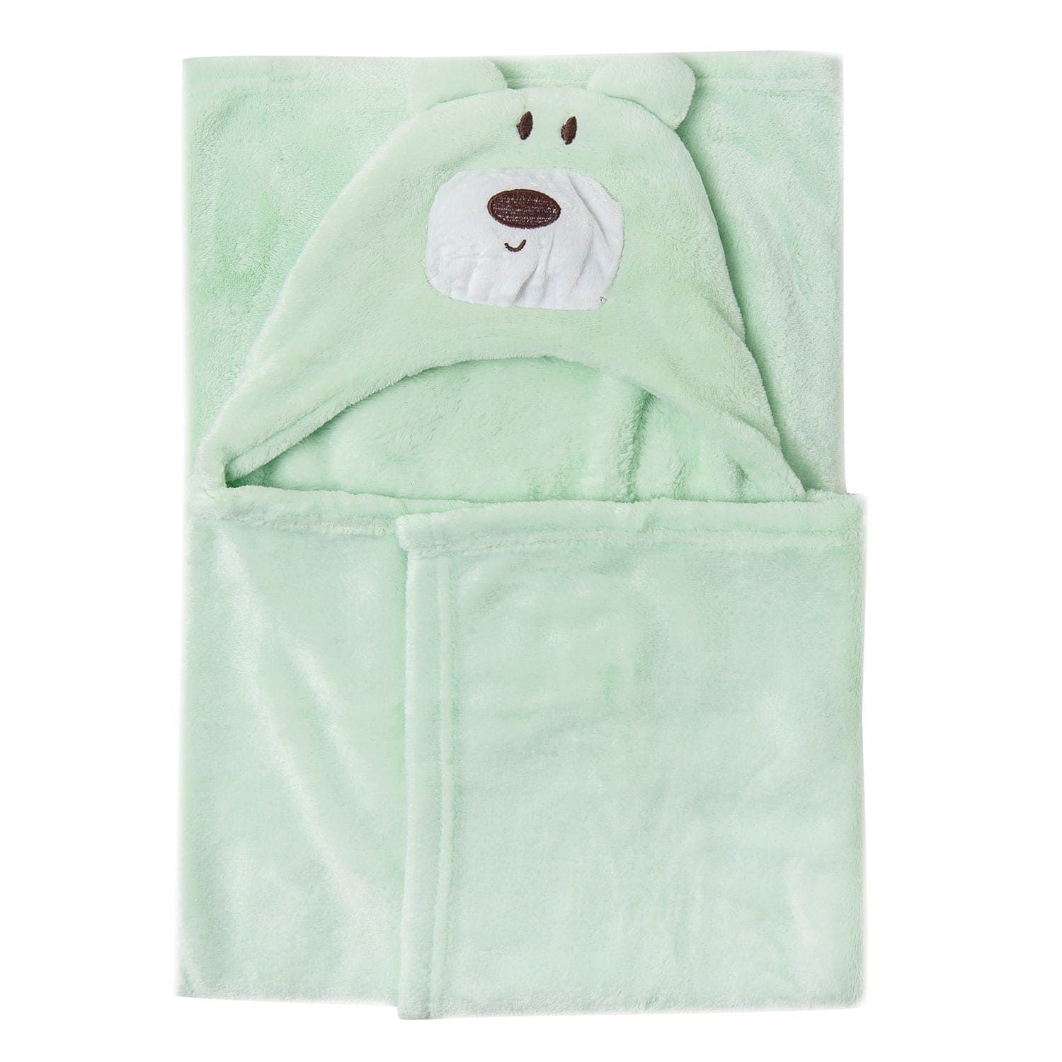 Bear Soft Cozy Hooded Blanket Mint Green - Baby Moo